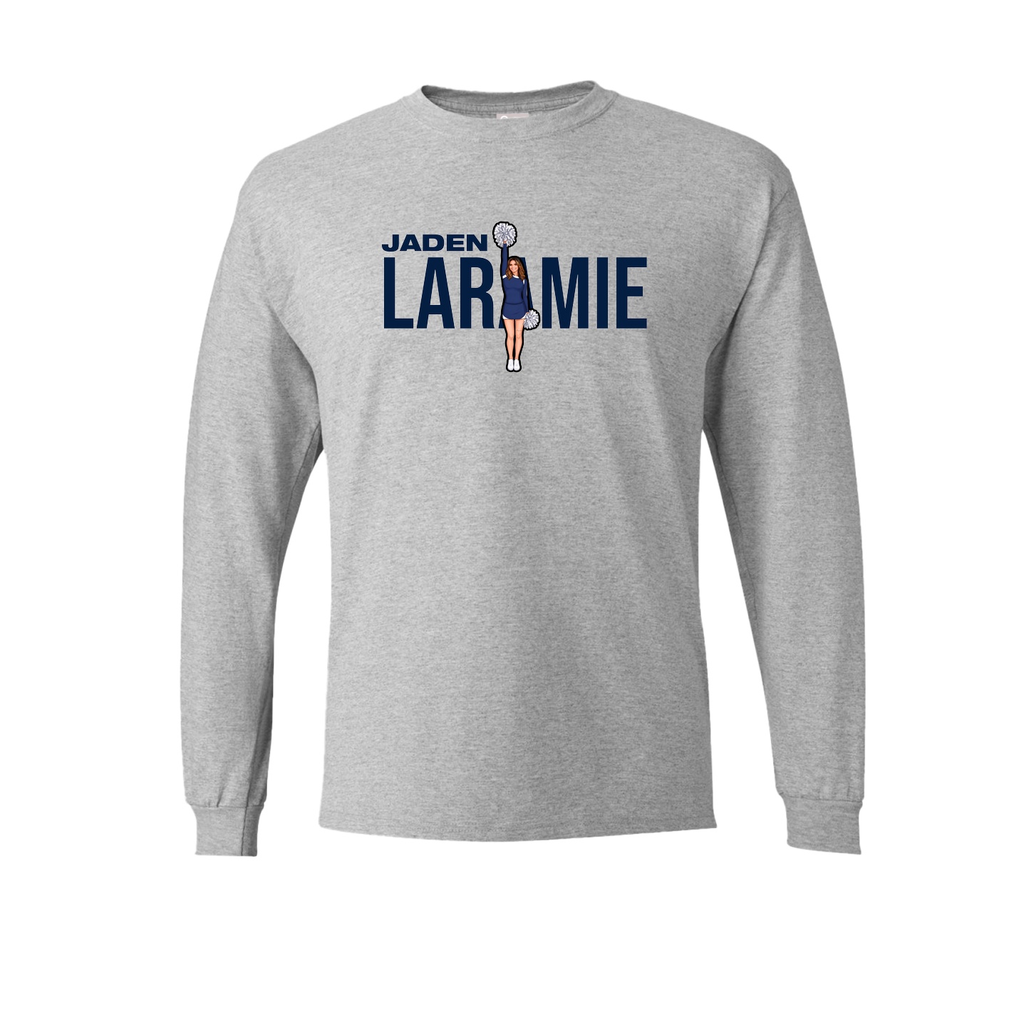 Long Sleeve Tee — Player Name in Grey