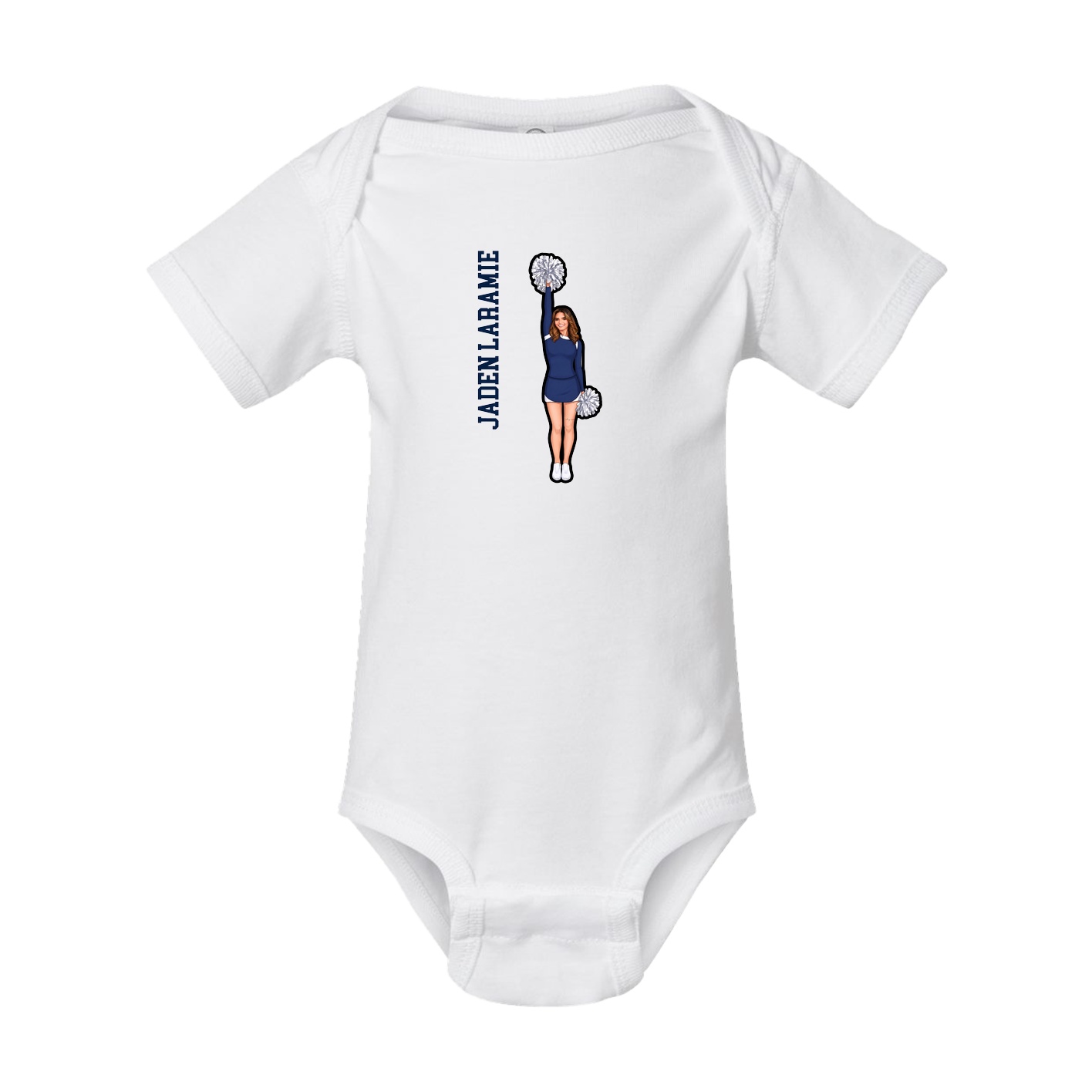 Baby Onesie — Name Vertical in White