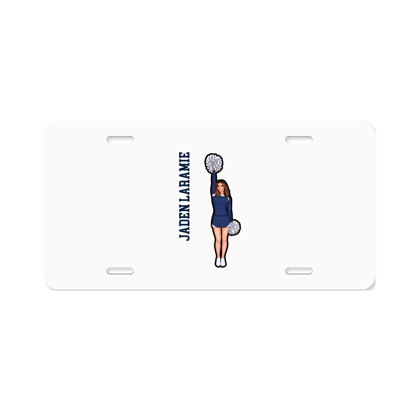 License Plate — Name Vertical in Classic