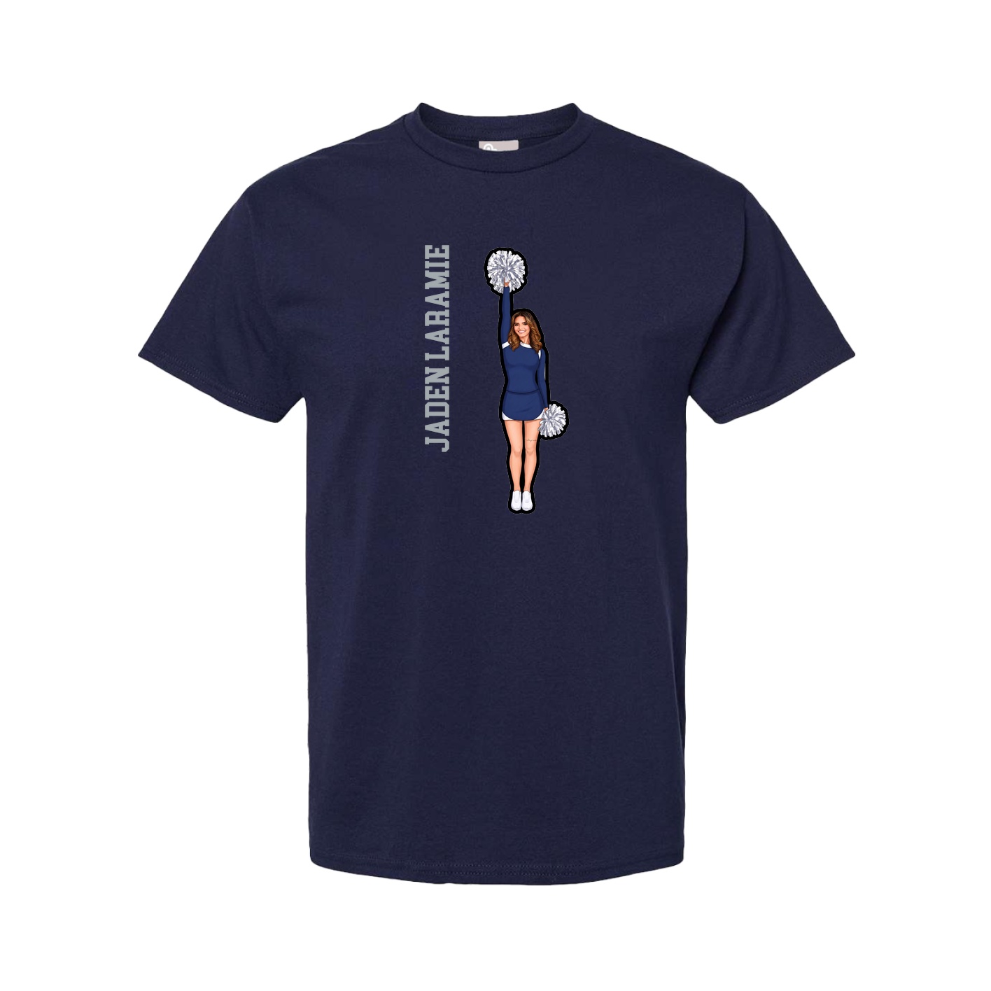 Youth Tee — Name Vertical in Navy