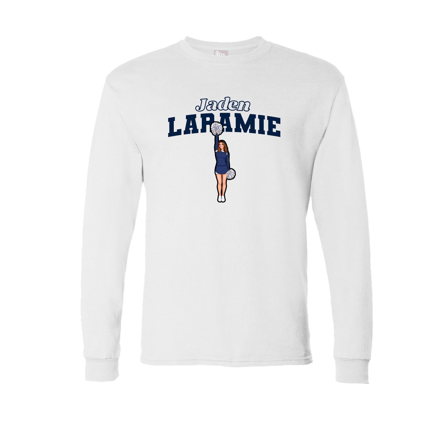 Long Sleeve Tee — Name Arch in White