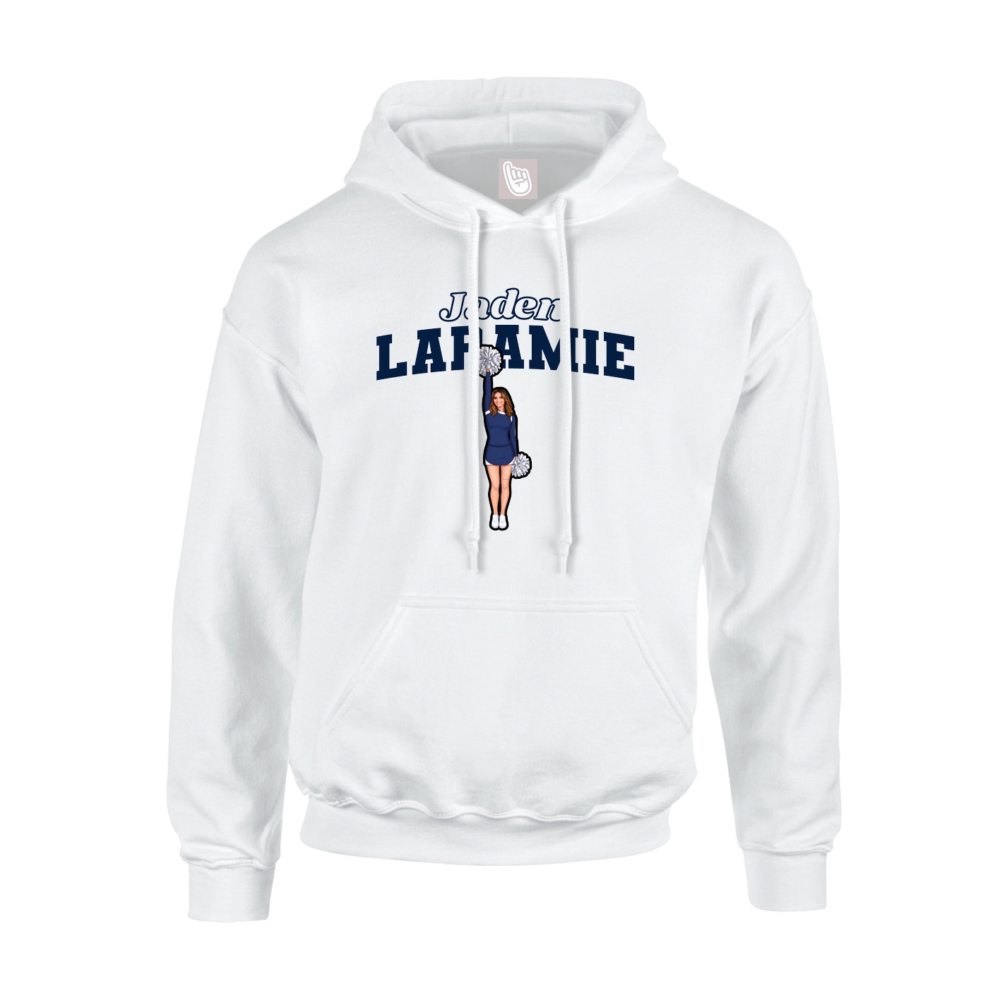 Hoodie — Name Arch in White