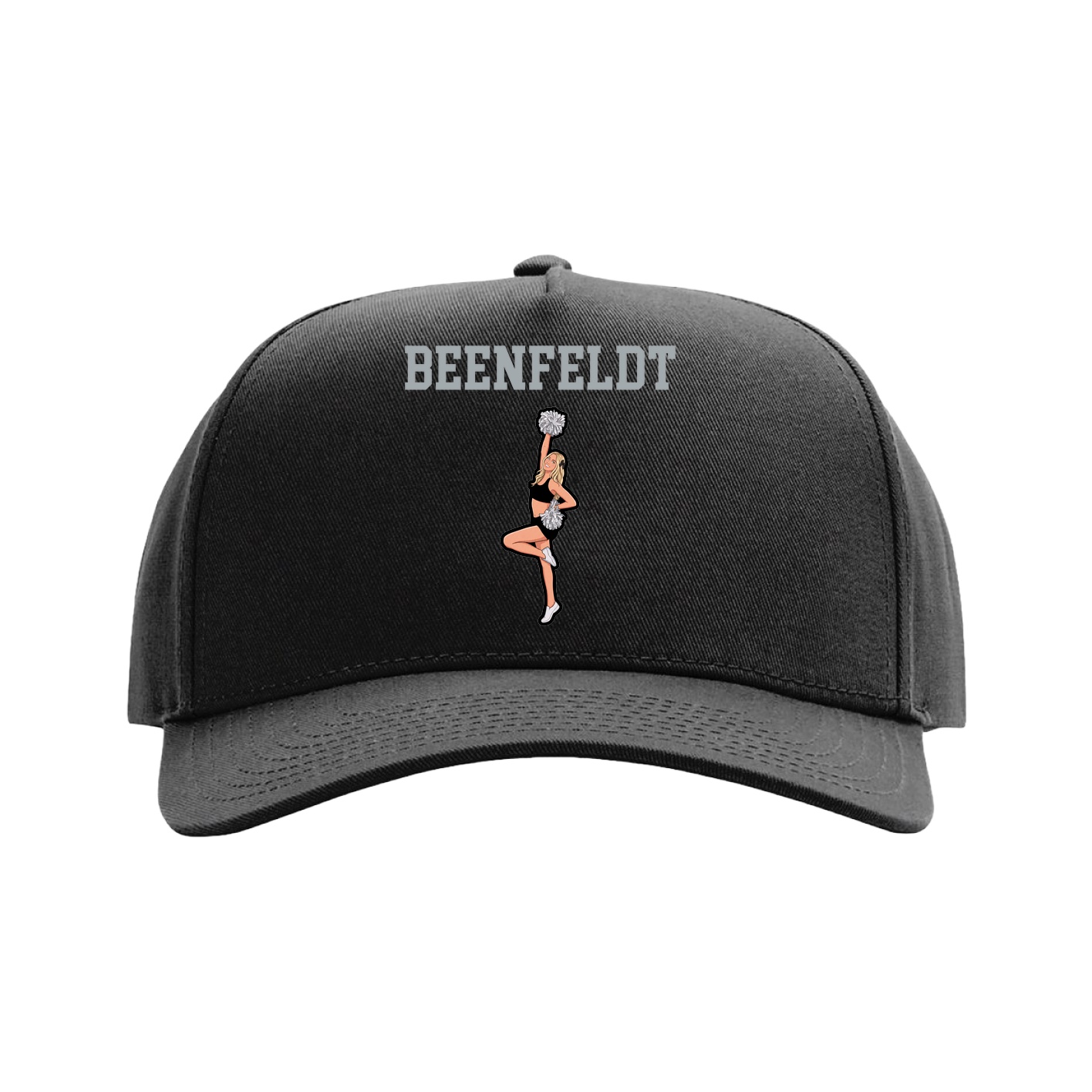 Full Fabric Five-Panel Champ Cap — Shirsey in Black