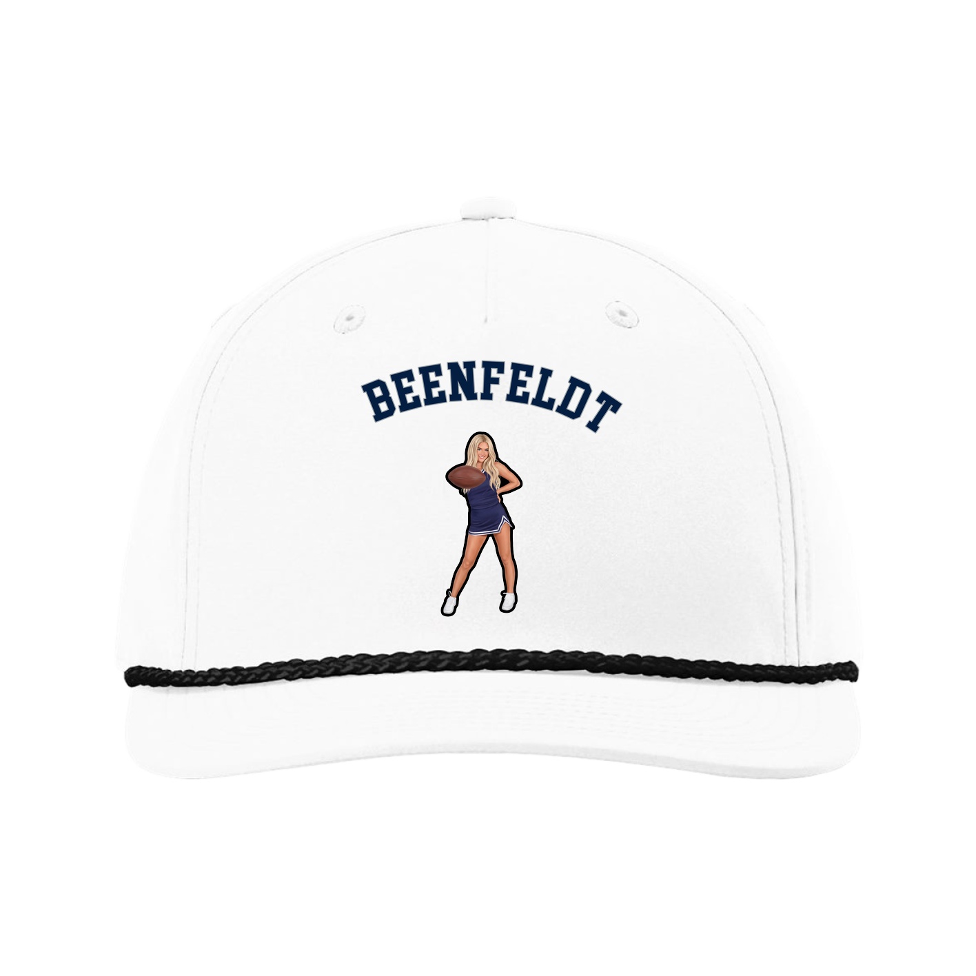 Five-Panel Classic Rope Cap — Shirsey Arch in White