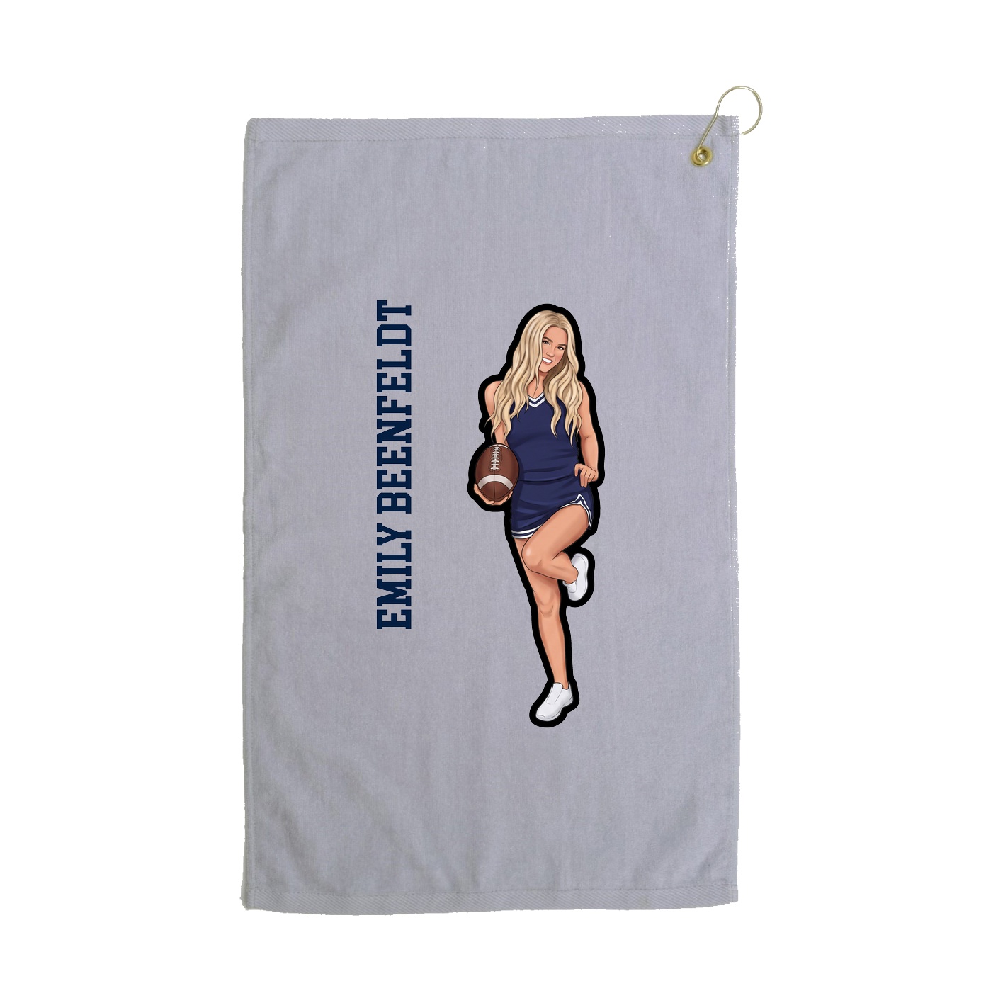 Golf Towel — Name Vertical in Grey