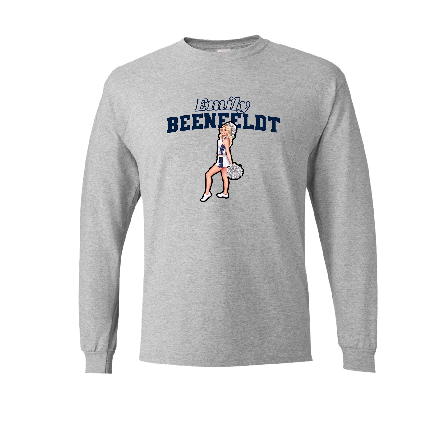 Long Sleeve Tee — Name Arch in Grey