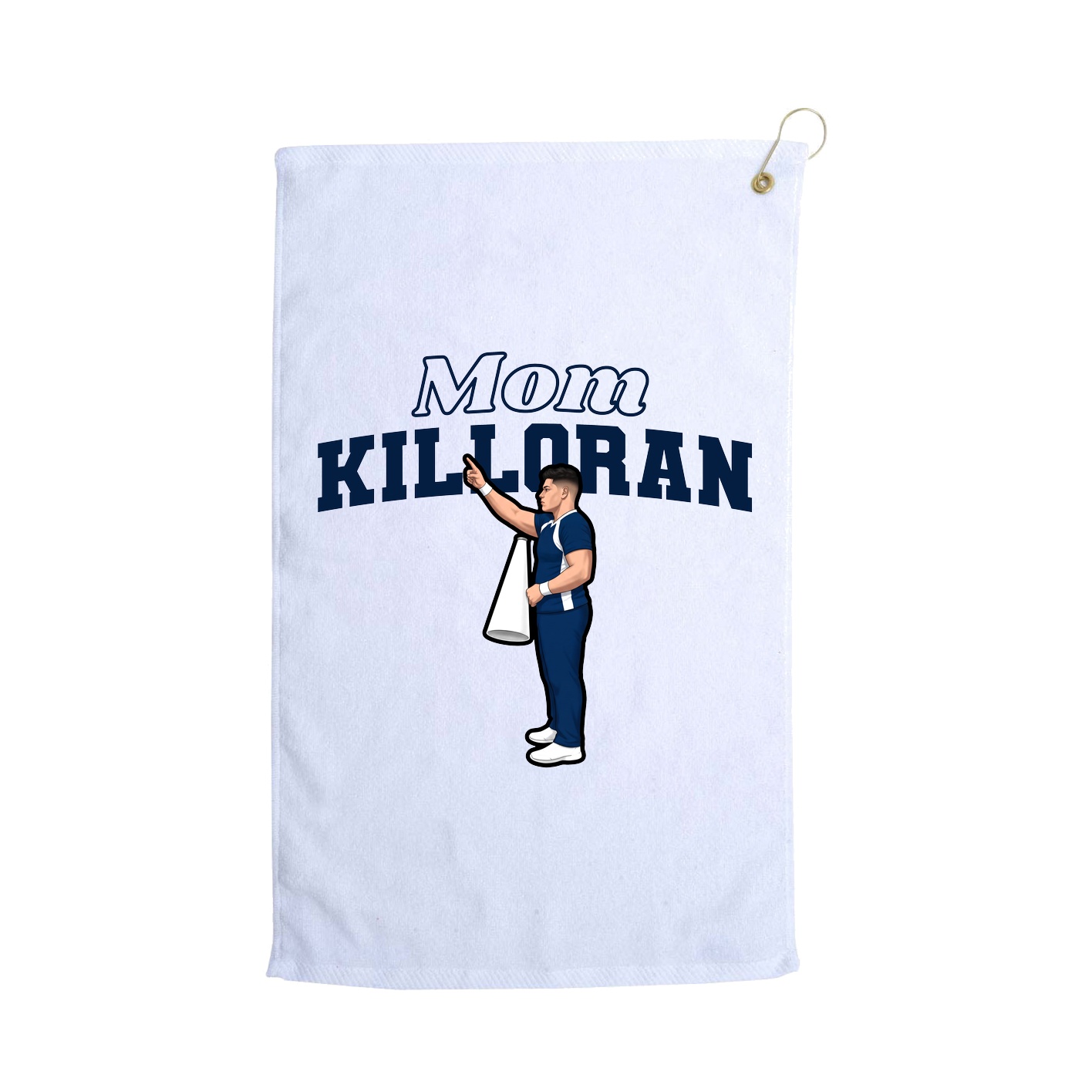 Golf Towel — Mothers Day Block in White