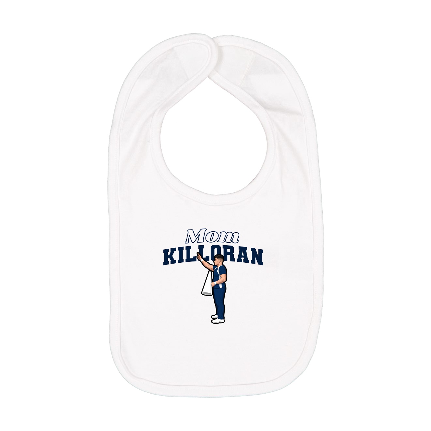 Infant Bib — Mothers Day Block in White
