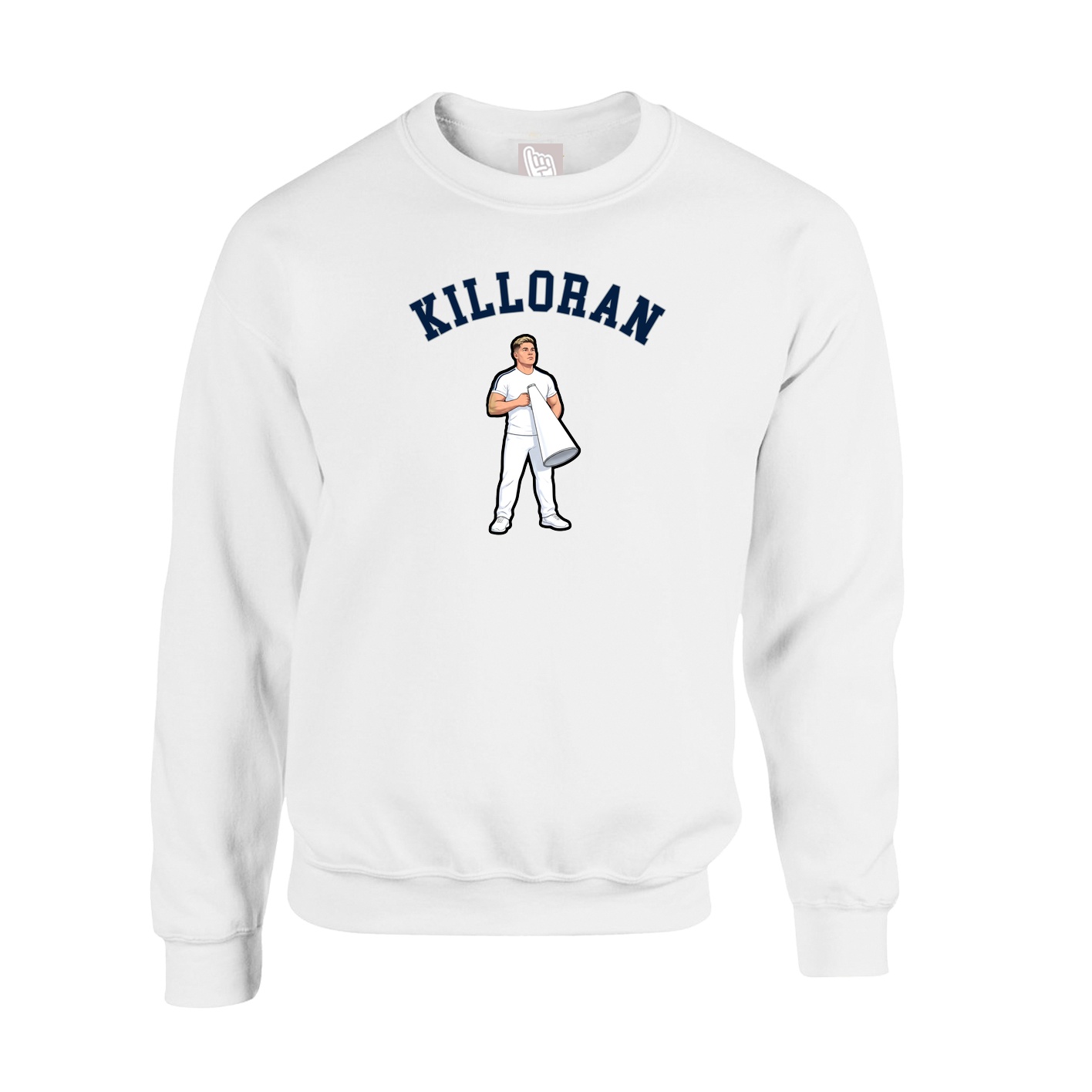Fleece Crew — Shirsey Arch in White