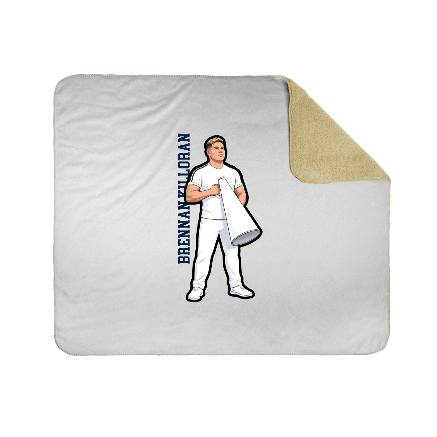 Throw Blanket — Name Vertical in White