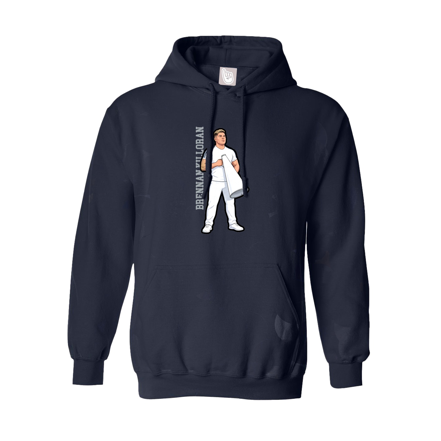 Hoodie — Name Vertical in Navy