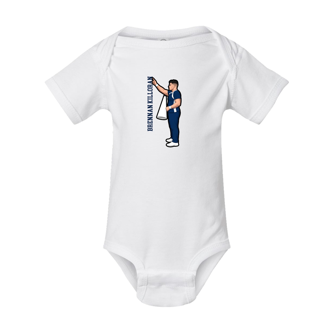Baby Onesie — Name Vertical in White