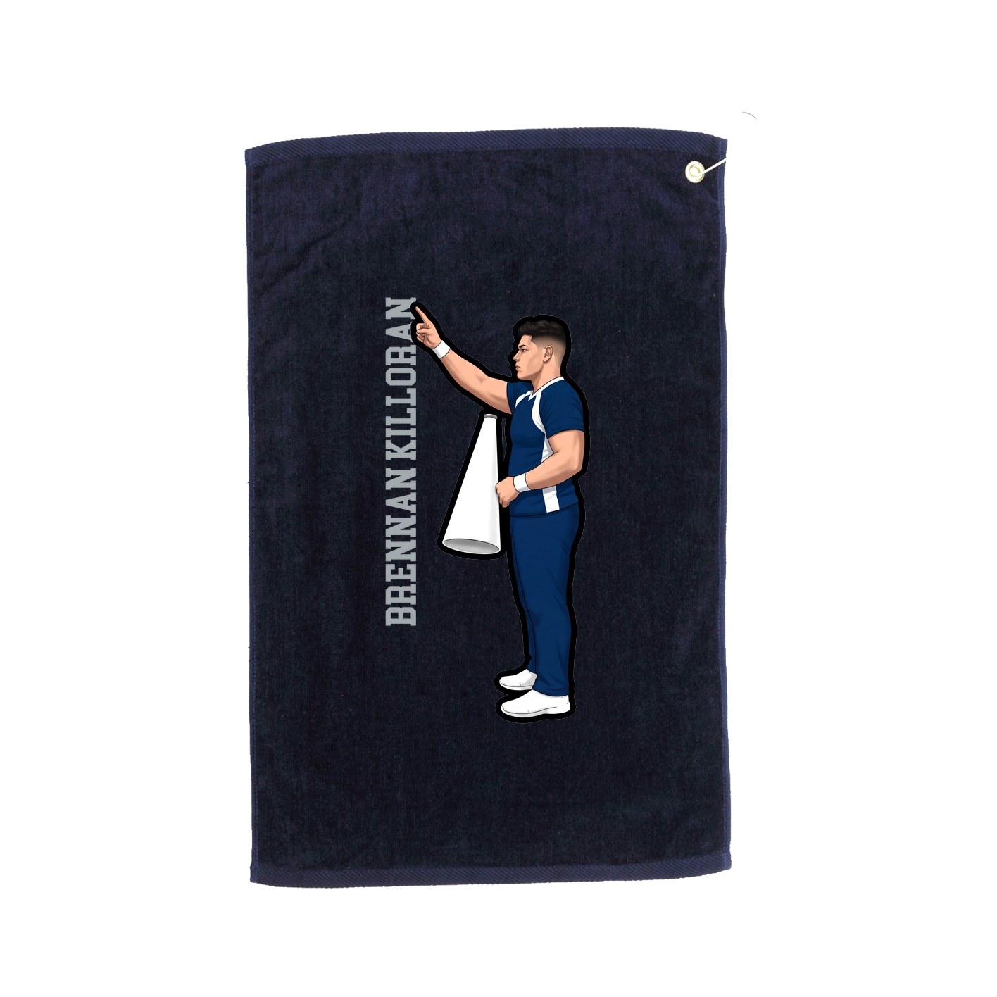 Golf Towel — Name Vertical in Navy