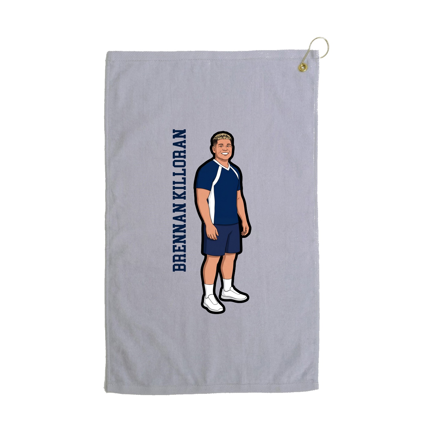 Golf Towel — Name Vertical in Grey