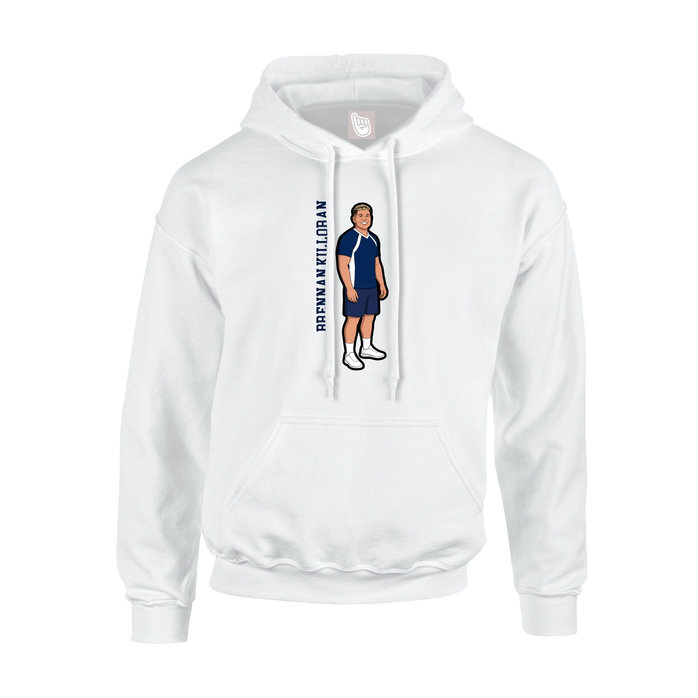 Youth Hoodie — Name Vertical in White