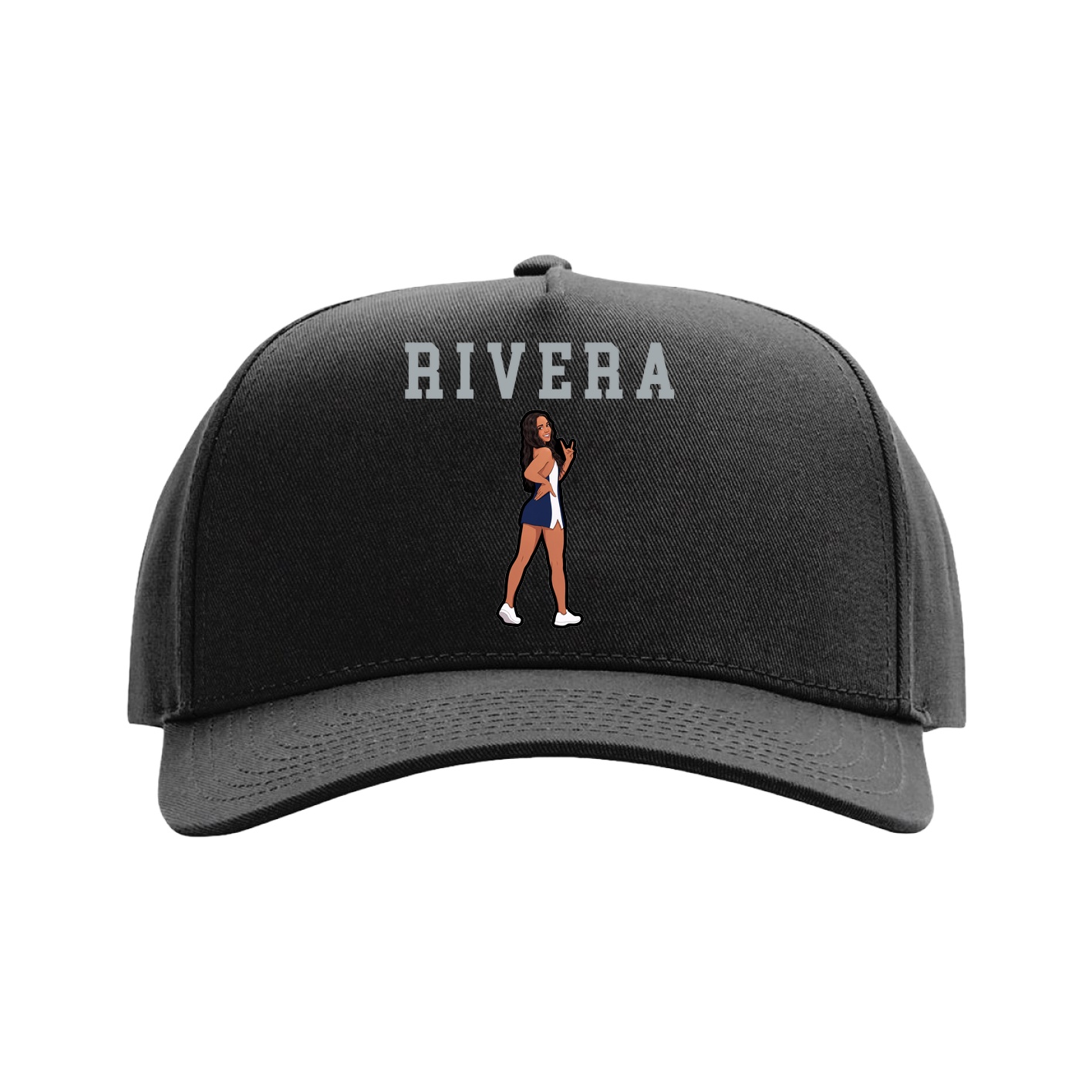Full Fabric Five-Panel Champ Cap — Shirsey in Black
