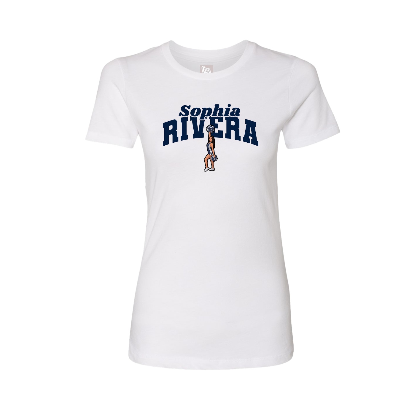 Fitted Women's Tee — Signature Arch in White