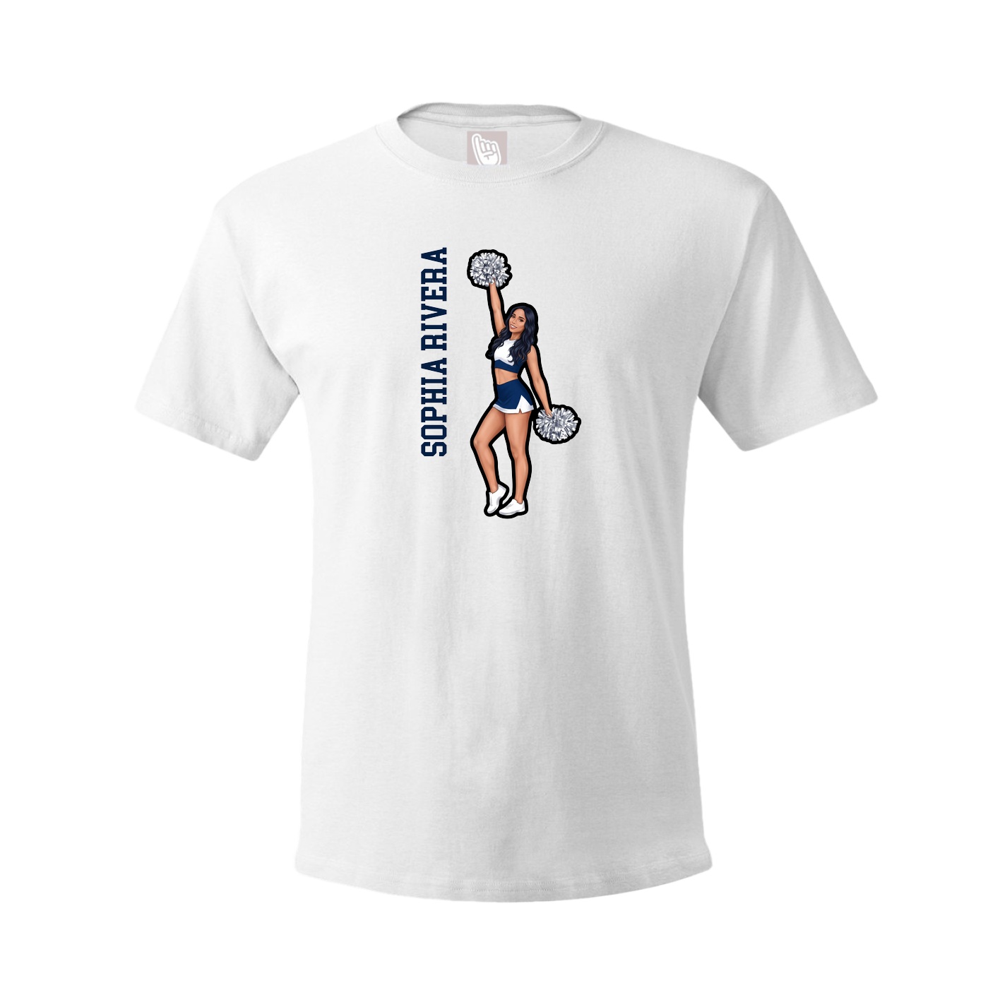 Tee — Name Vertical in White