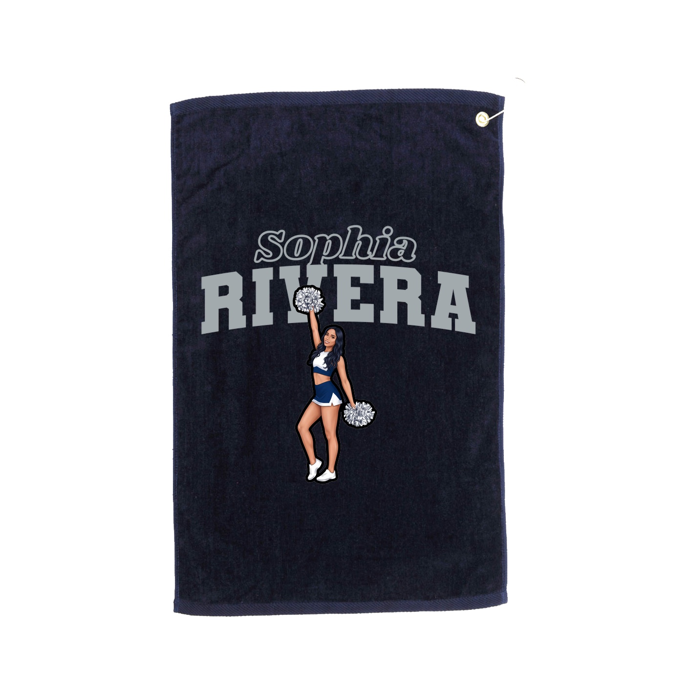 Golf Towel — Name Arch in Navy