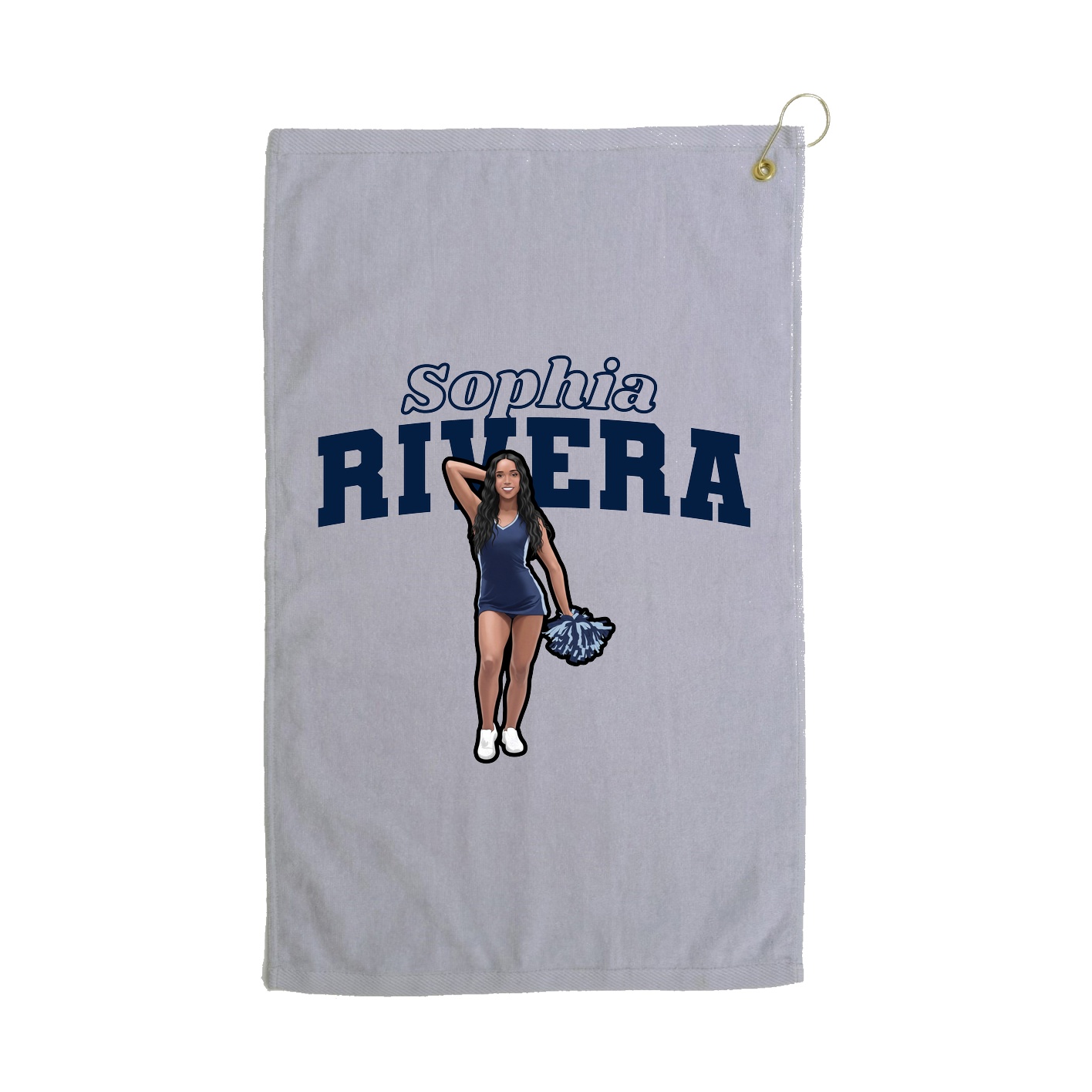 Golf Towel — Name Arch in Grey
