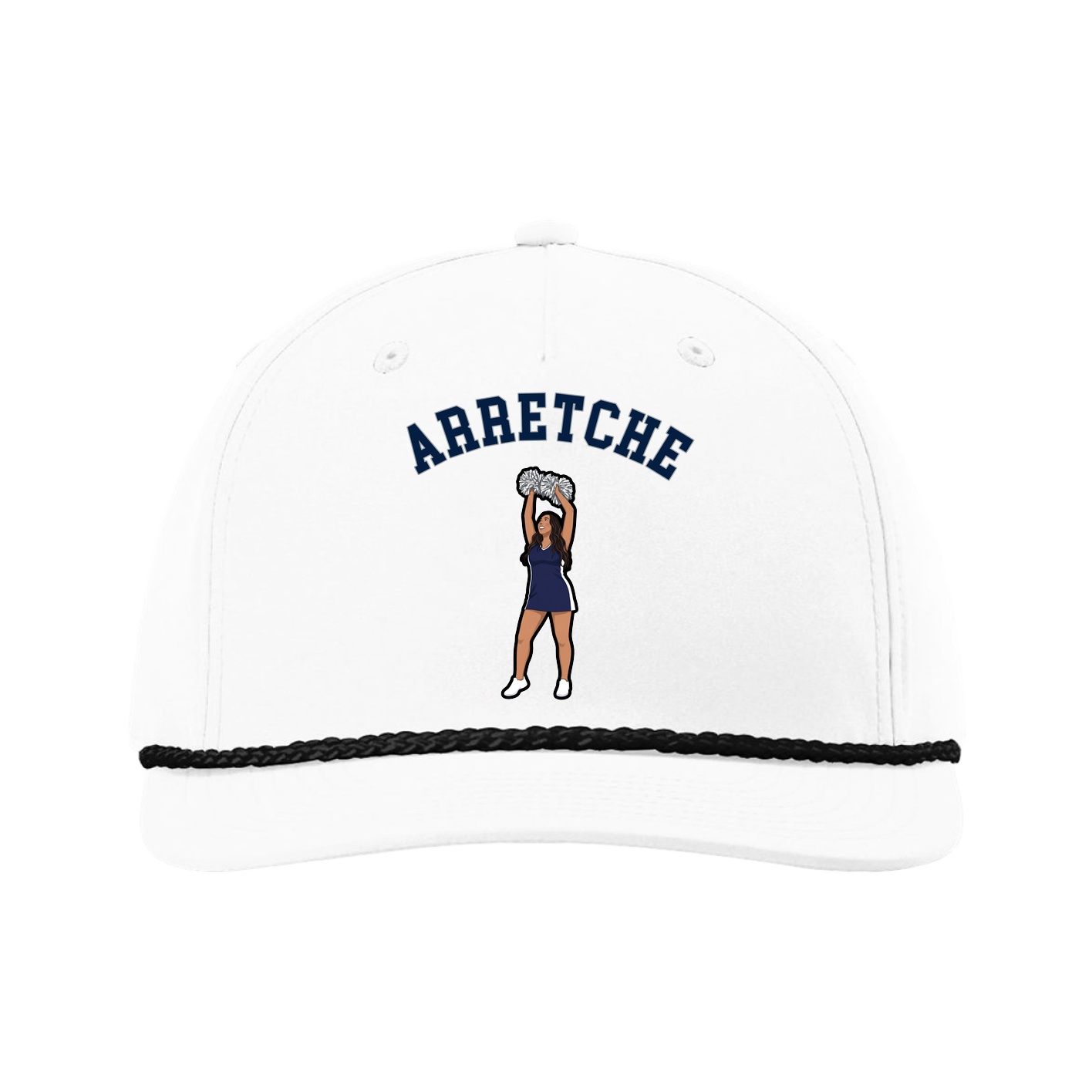 Five-Panel Classic Rope Cap — Shirsey Arch in White