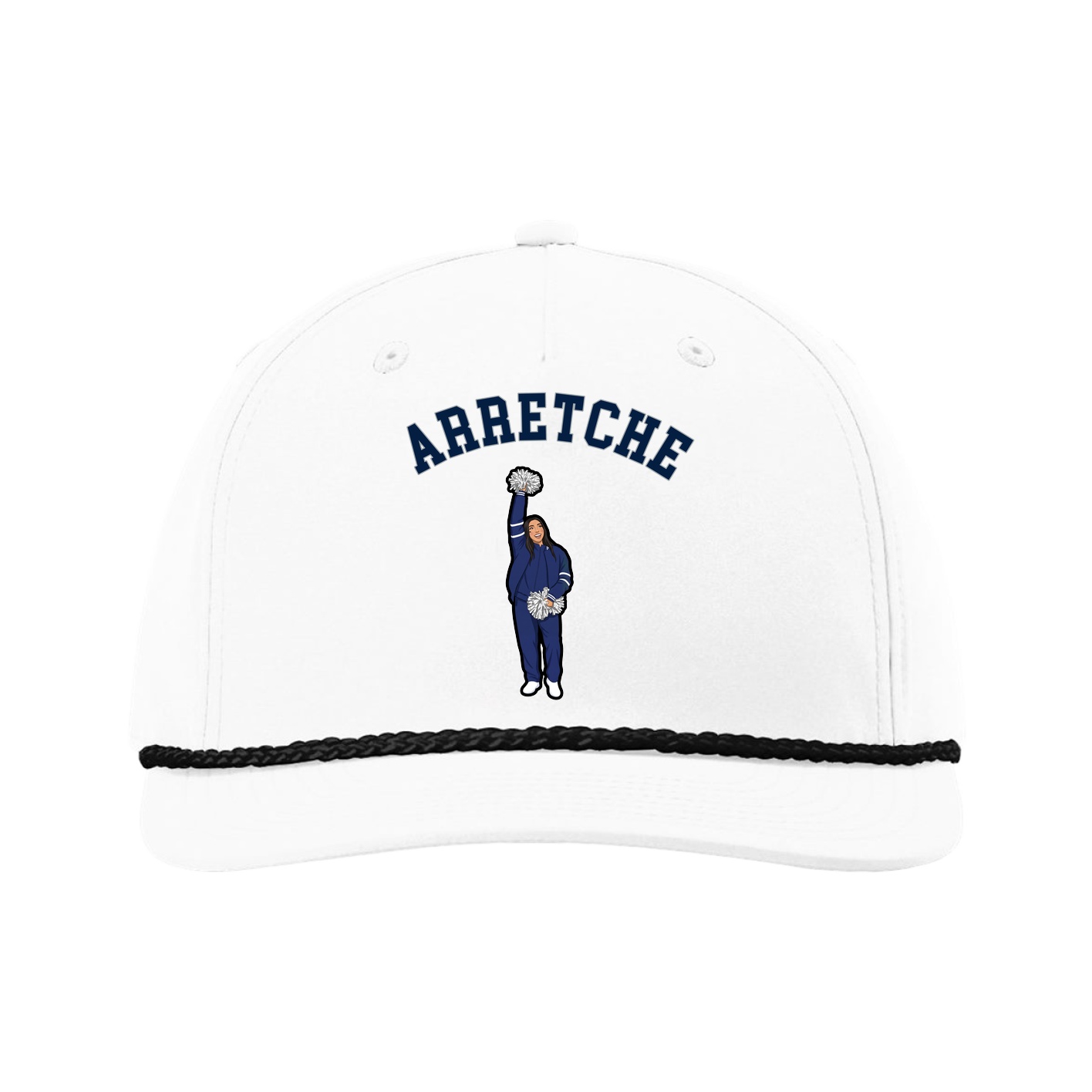 Five-Panel Classic Rope Cap — Shirsey Arch in White