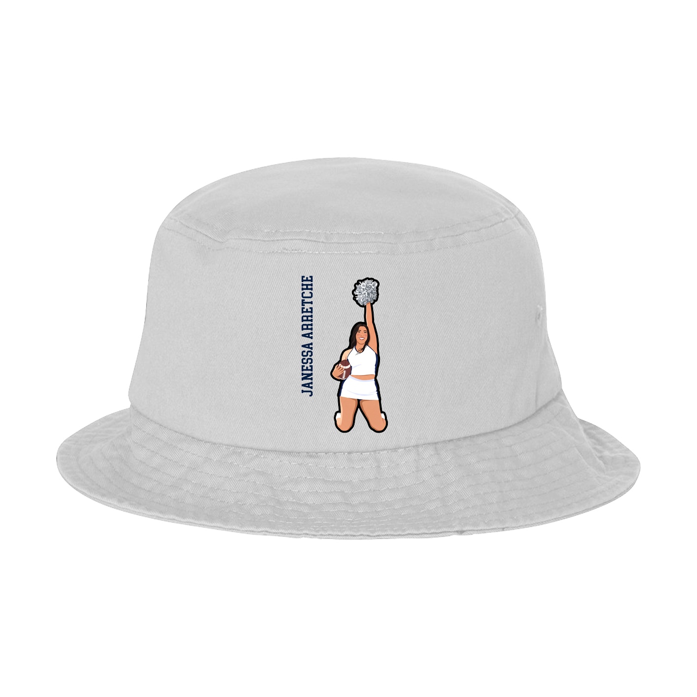 Bucket Cap — Name Vertical in White