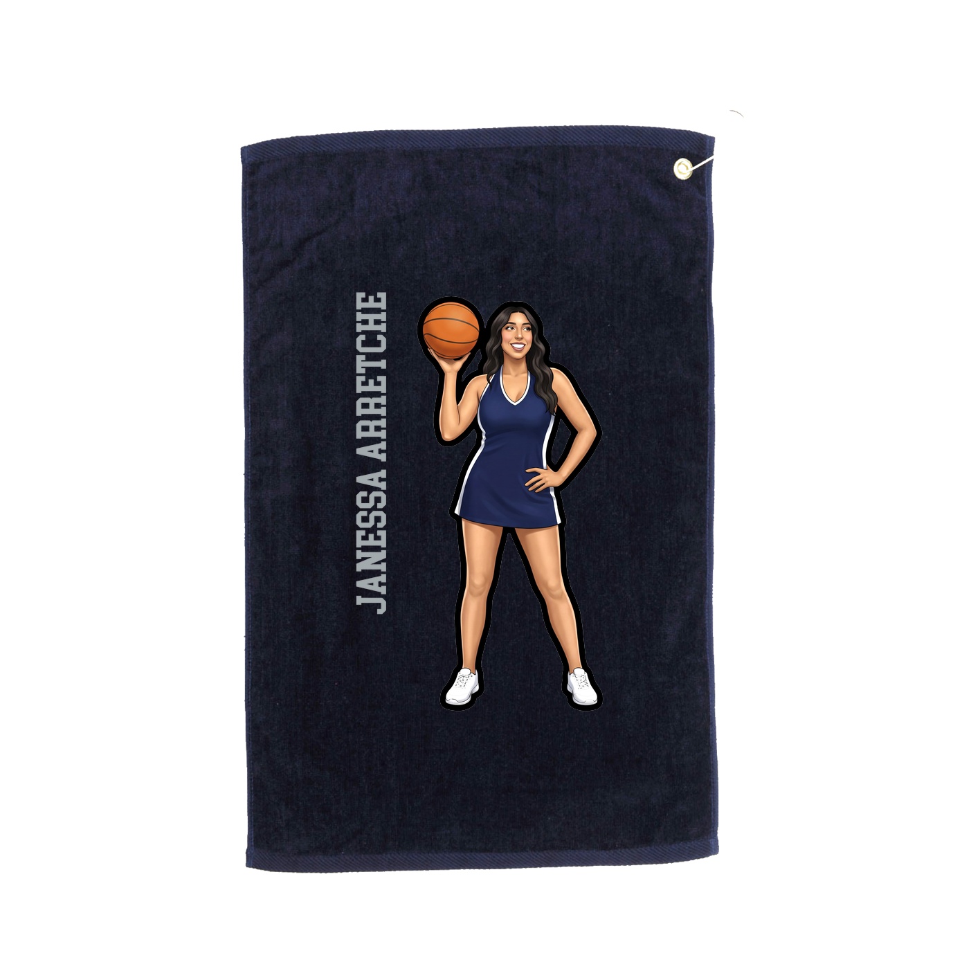 Golf Towel — Name Vertical in Navy