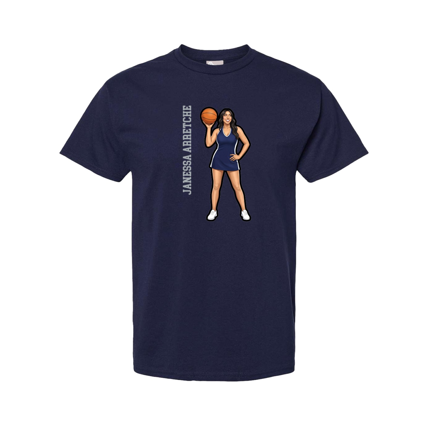 Tee — Name Vertical in Navy
