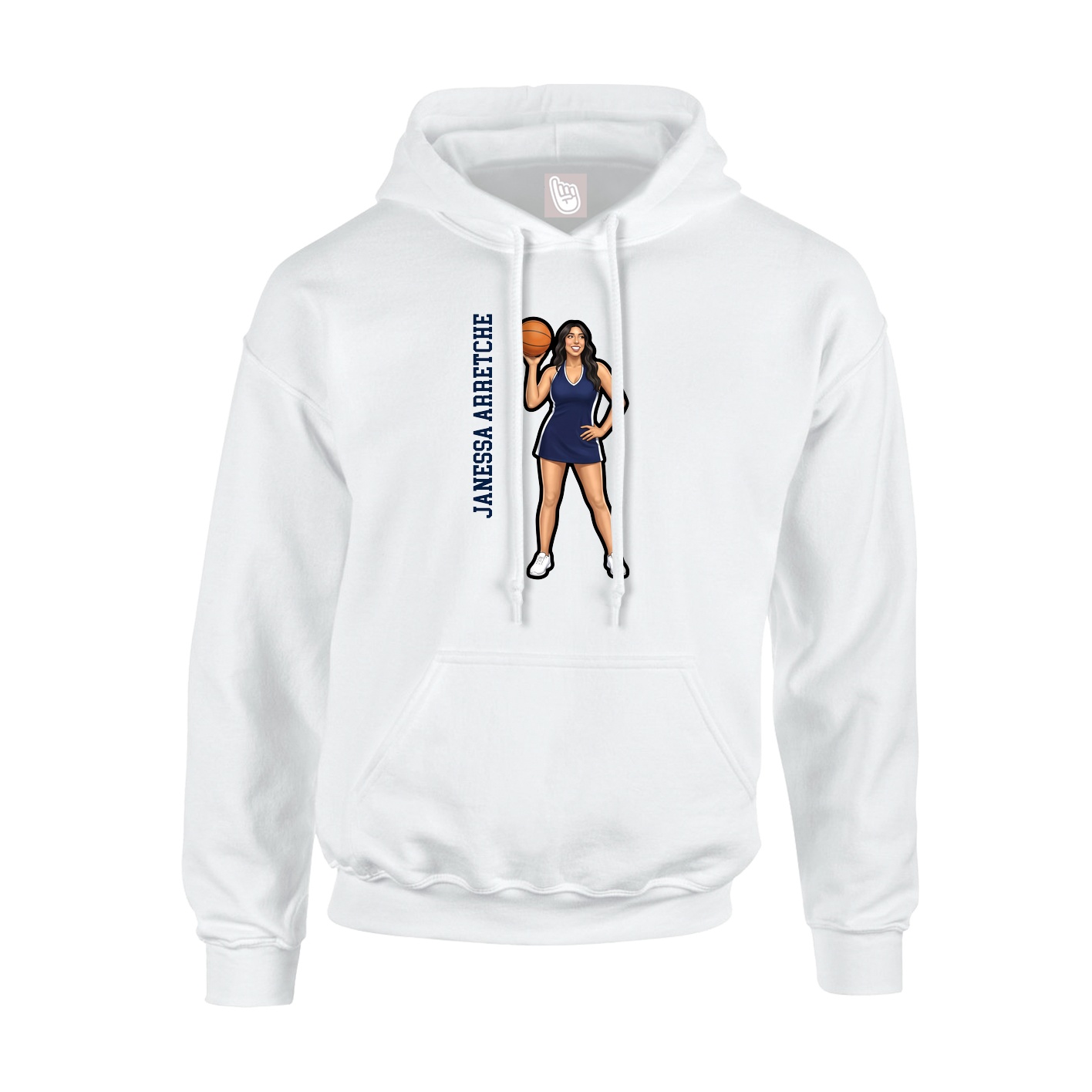 Youth Hoodie — Name Vertical in White