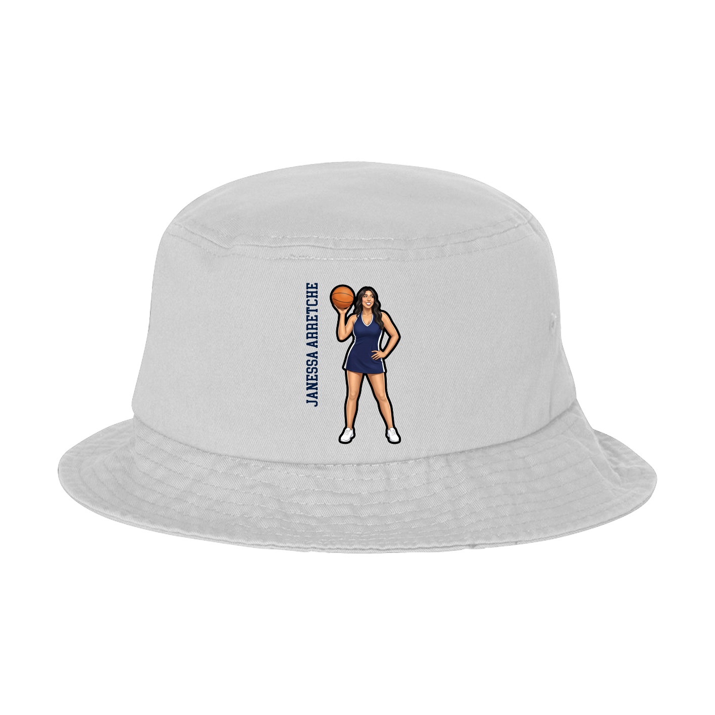 Bucket Cap — Name Vertical in White