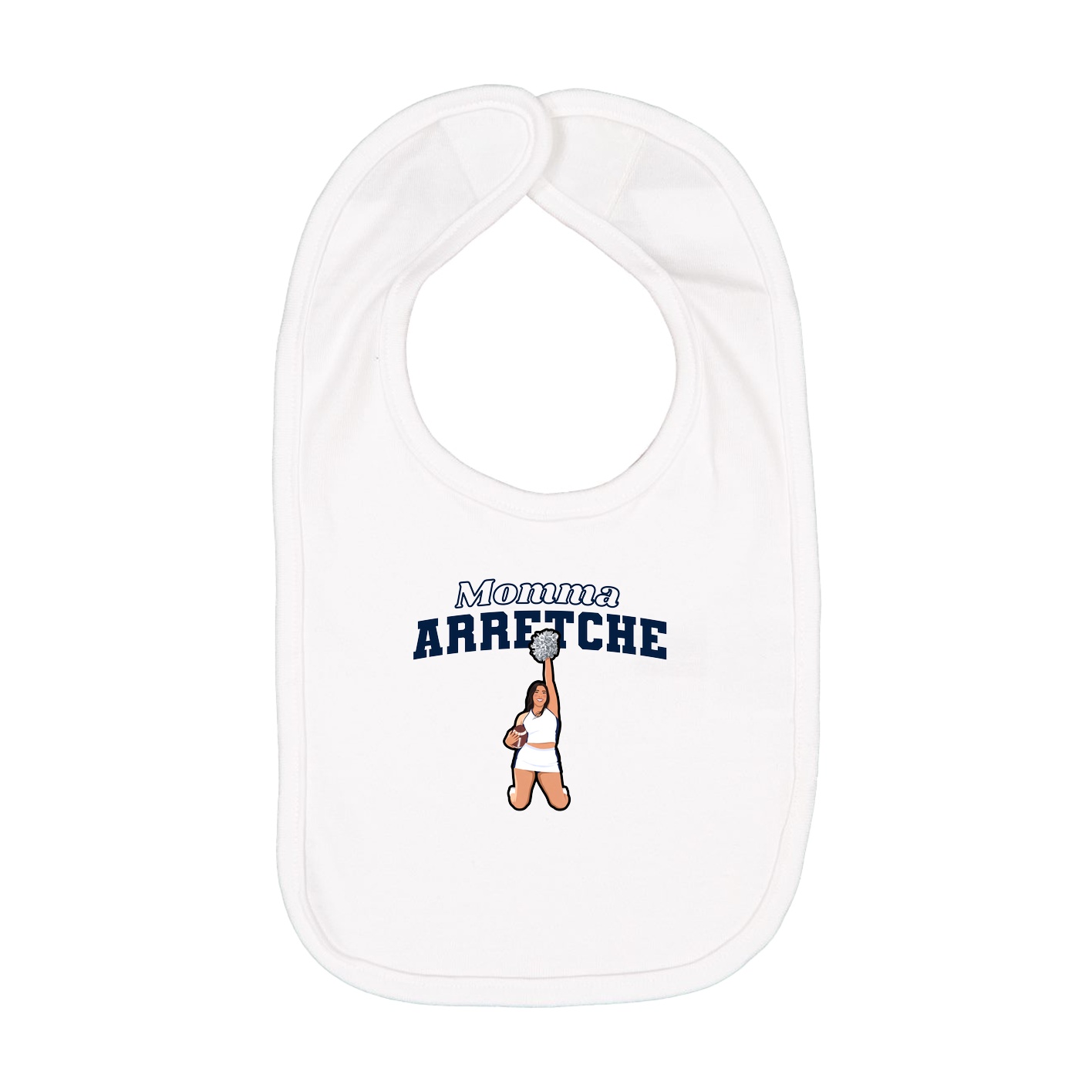 Infant Bib — Mothers Day Block in White