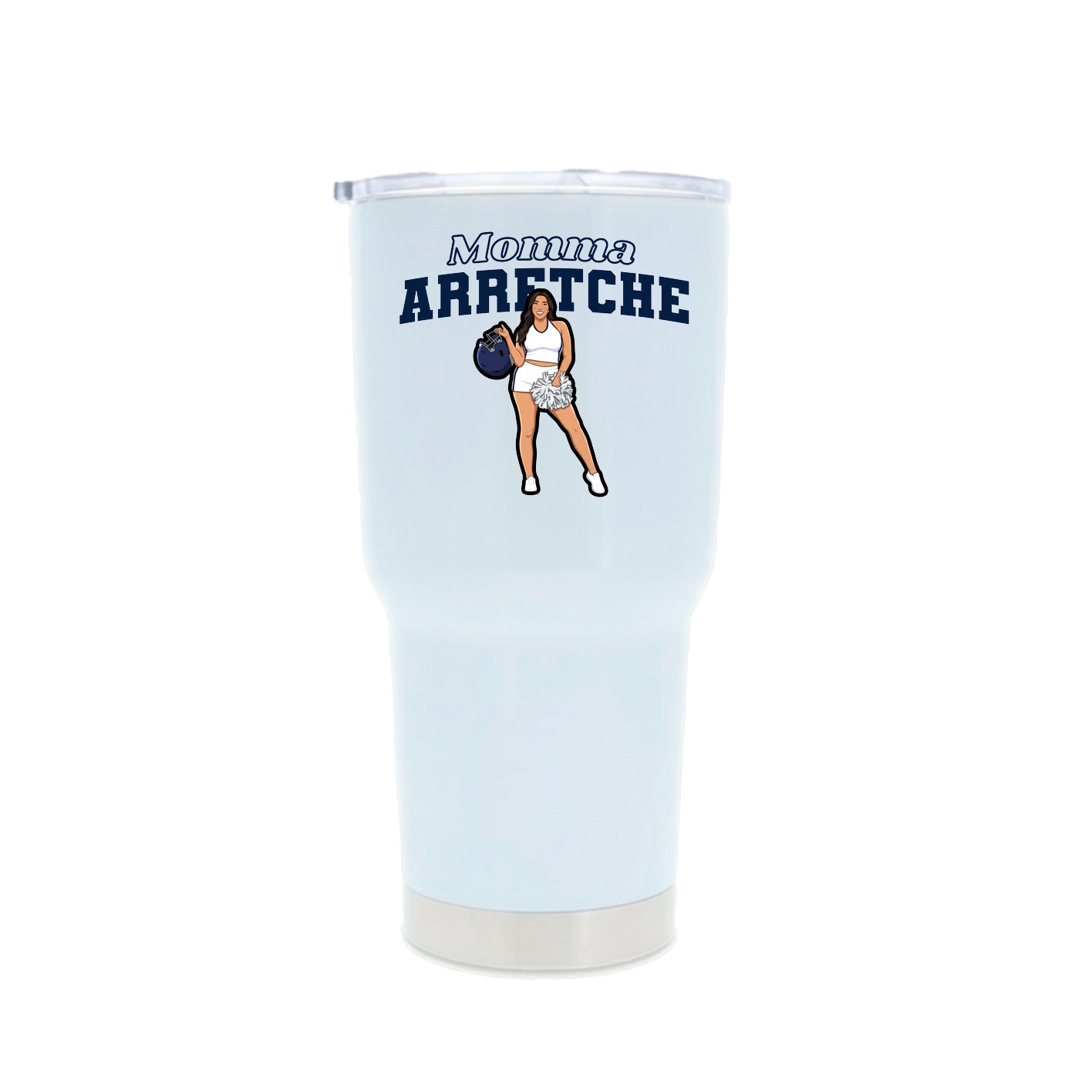 30oz Stainless Steel Tumbler — Mothers Day Block in White