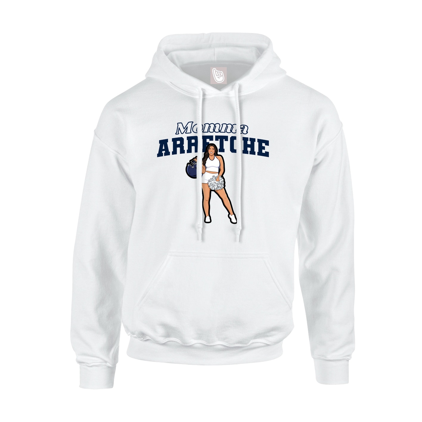Youth Hoodie — Mothers Day Block in White