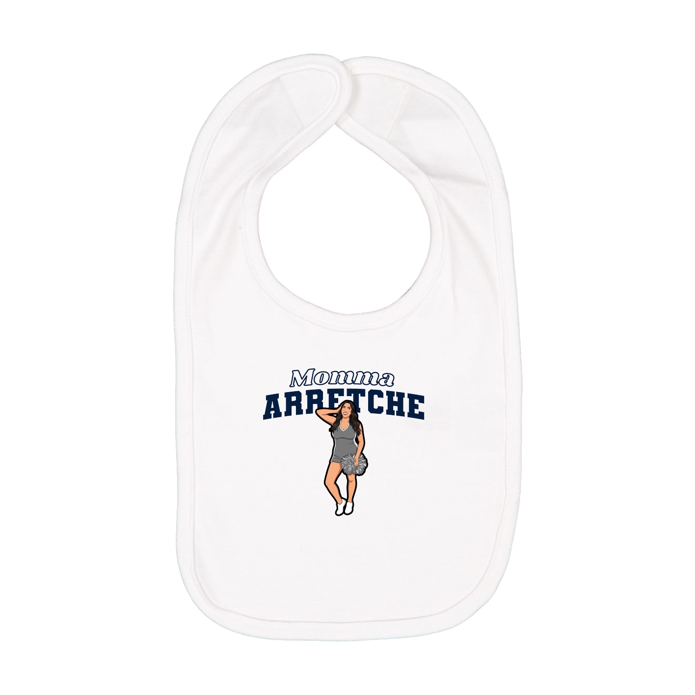 Infant Bib — Mothers Day Block in White