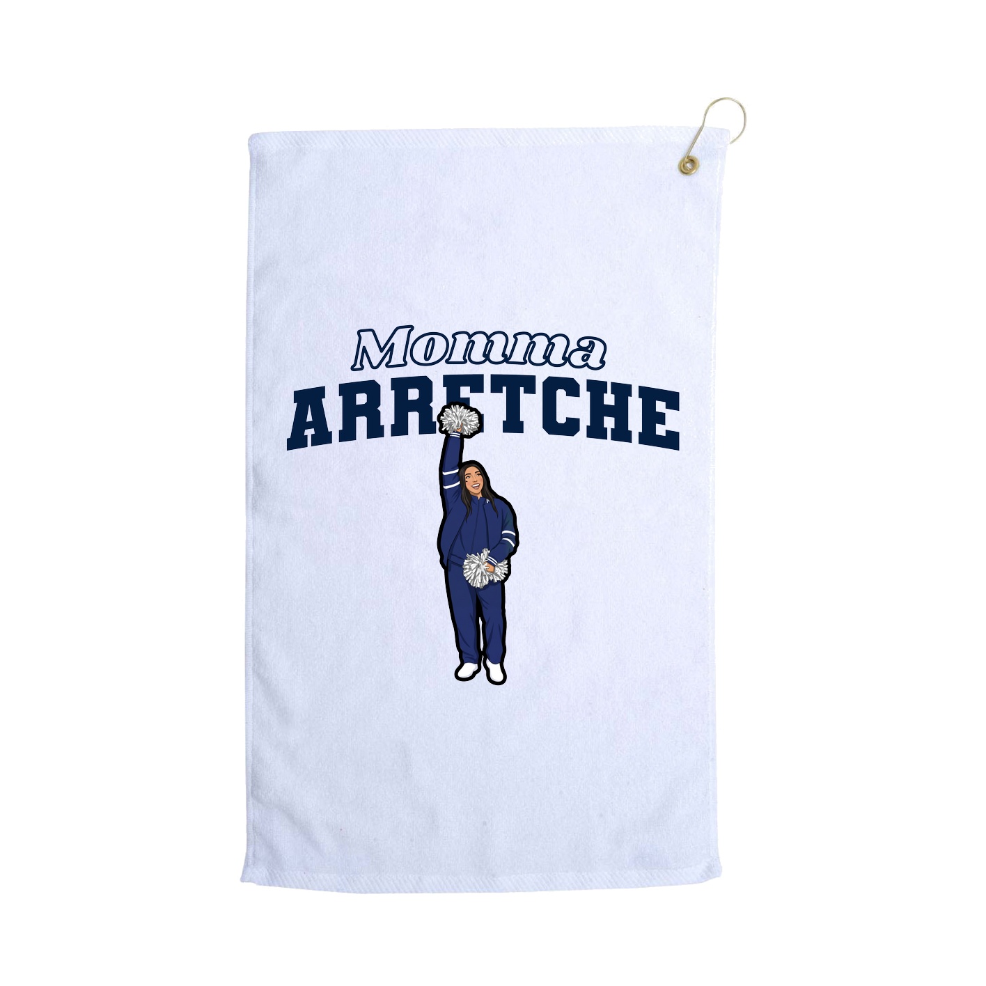 Golf Towel — Mothers Day Block in White