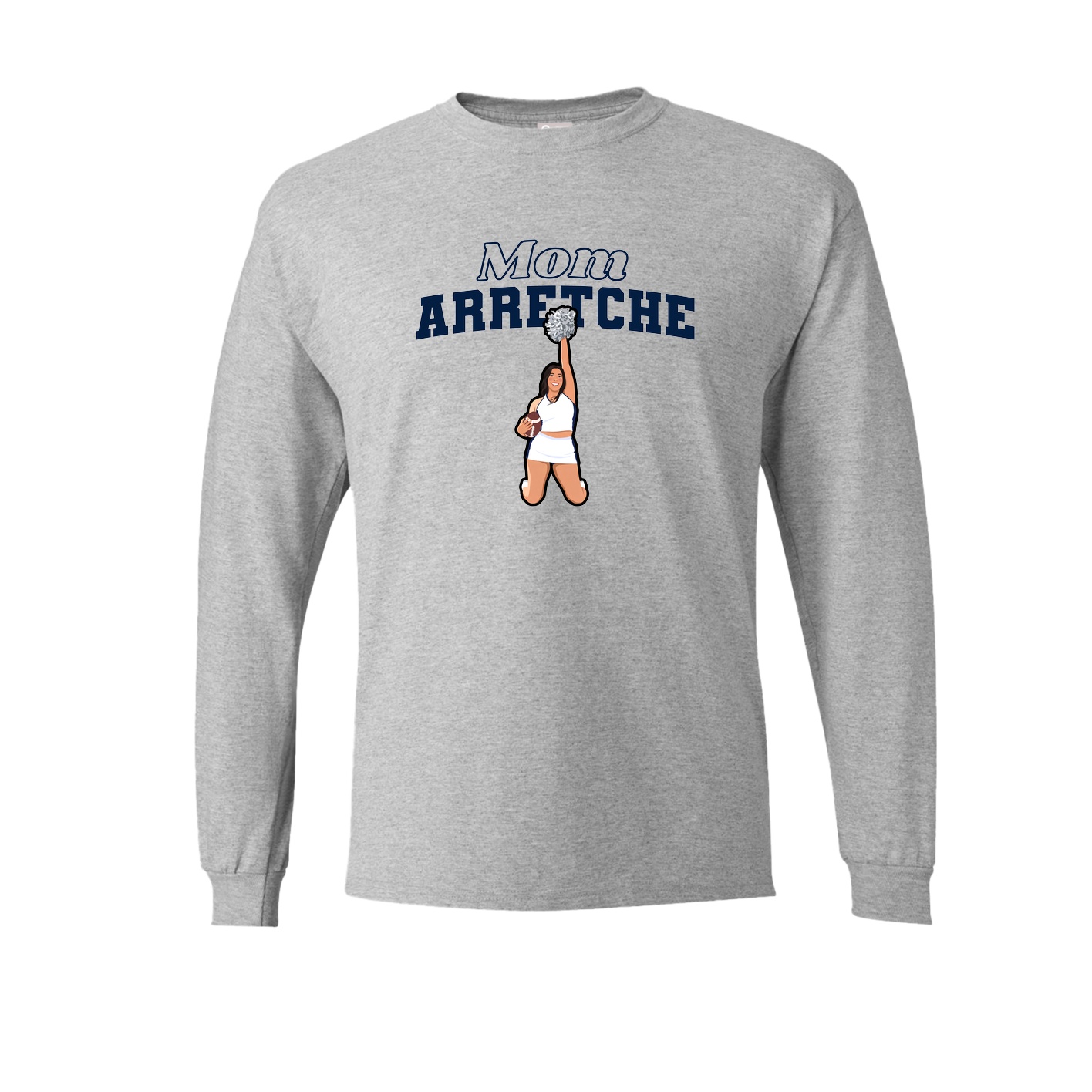 Long Sleeve Tee — Mothers Day Block in Grey