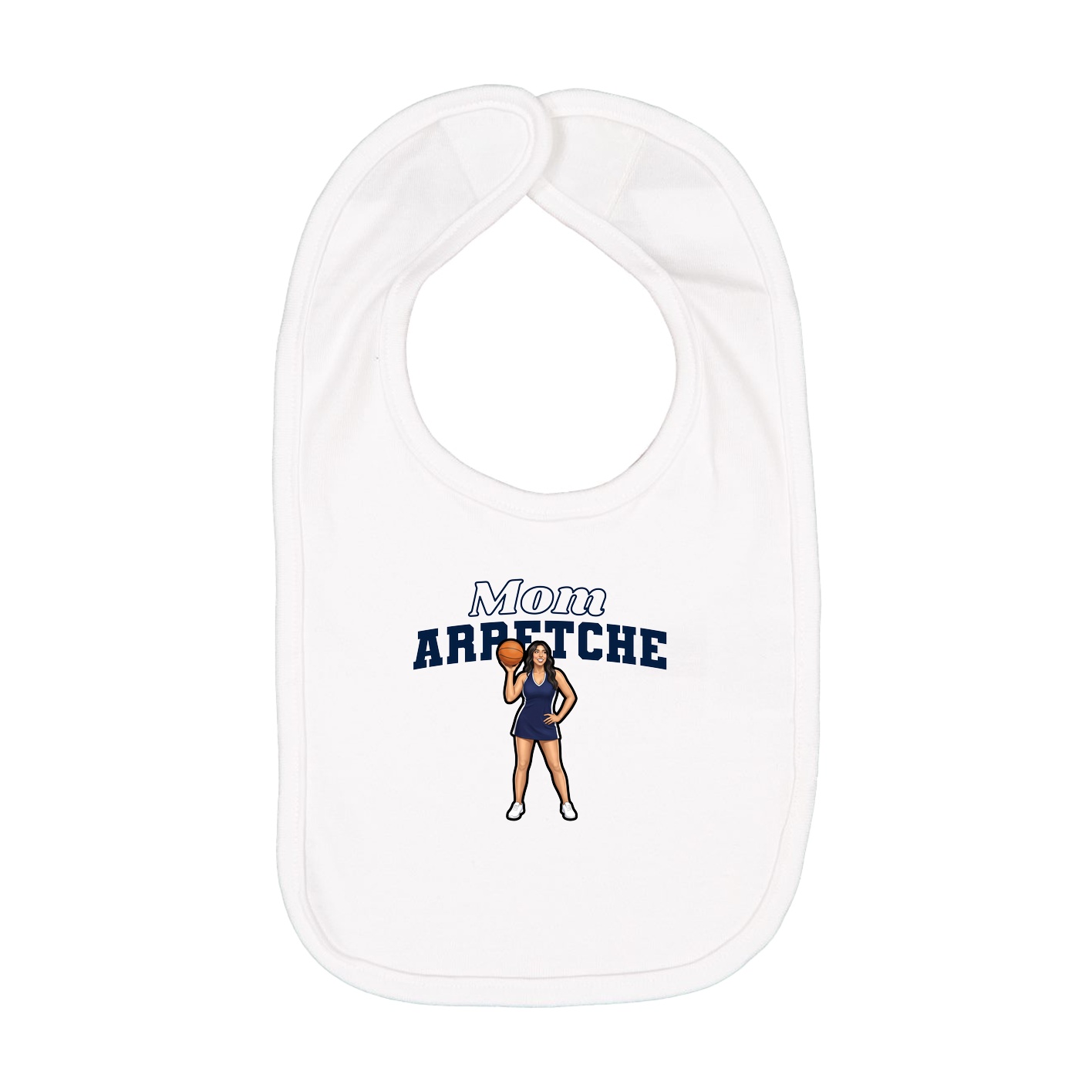 Infant Bib — Mothers Day Block in White