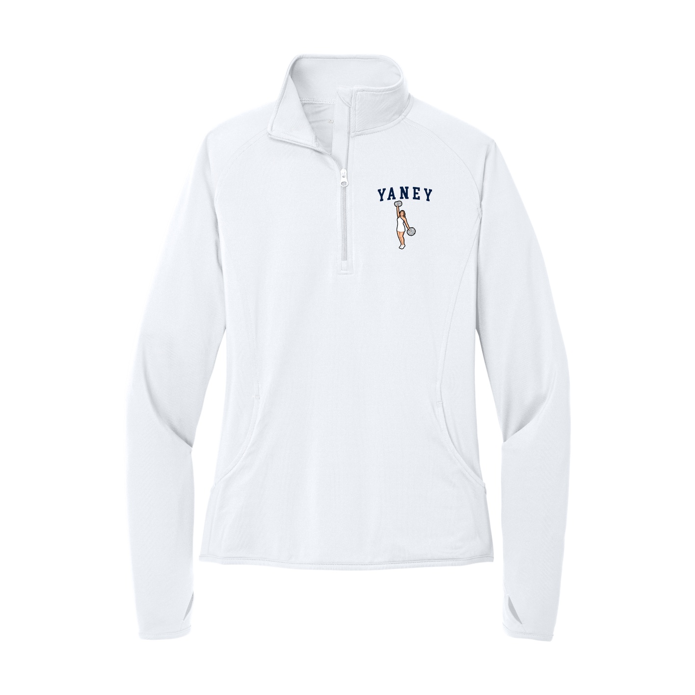 Women's Q-Zip Pullover — Shirsey in White