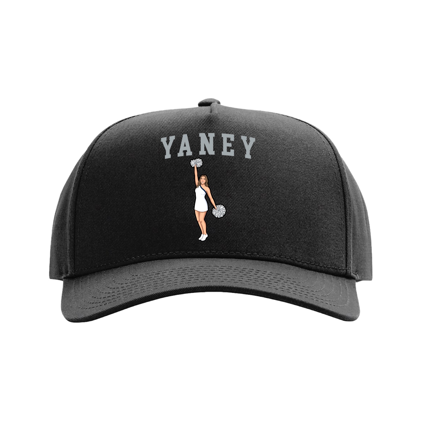 Full Fabric Five-Panel Champ Cap — Shirsey in Black