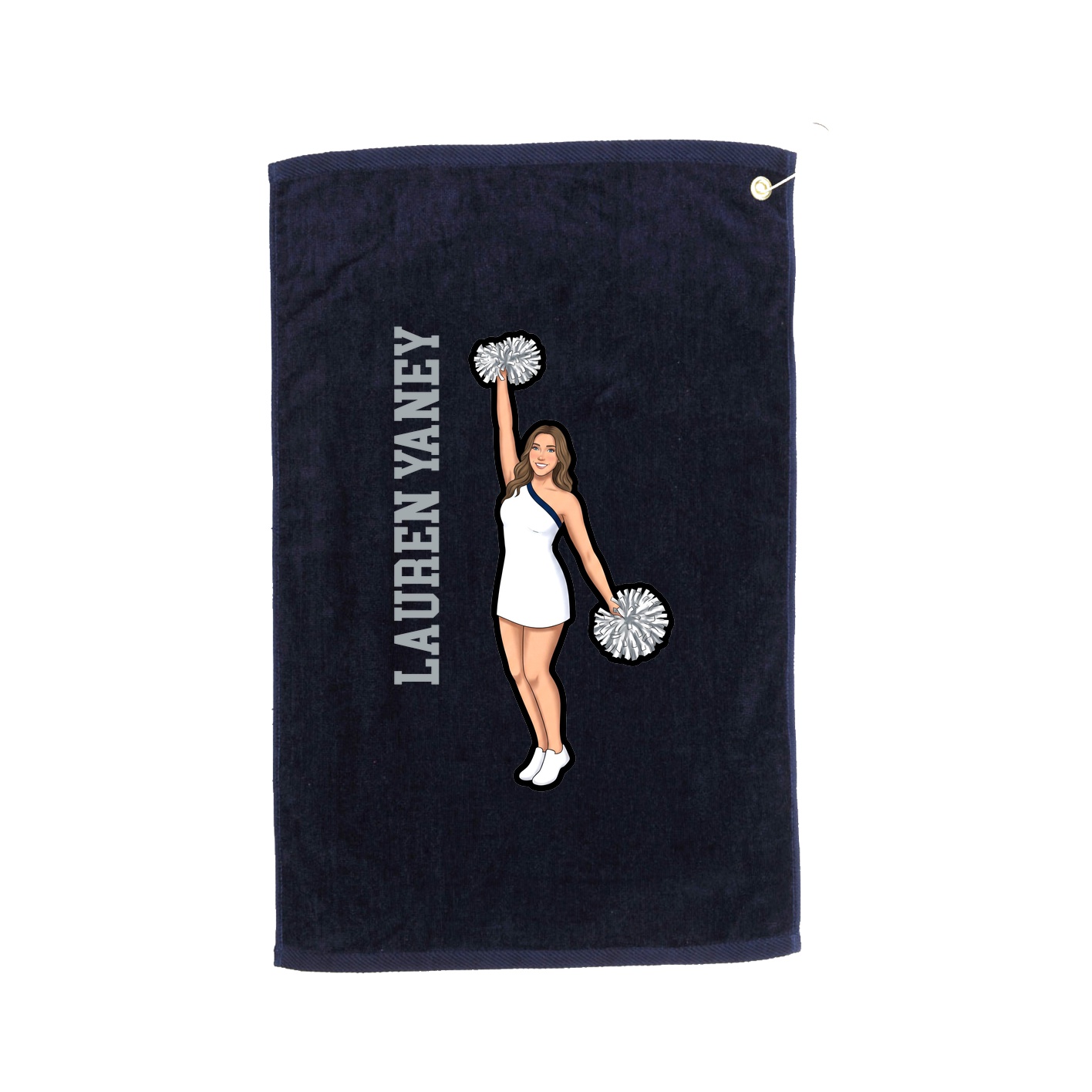 Golf Towel — Name Vertical in Navy