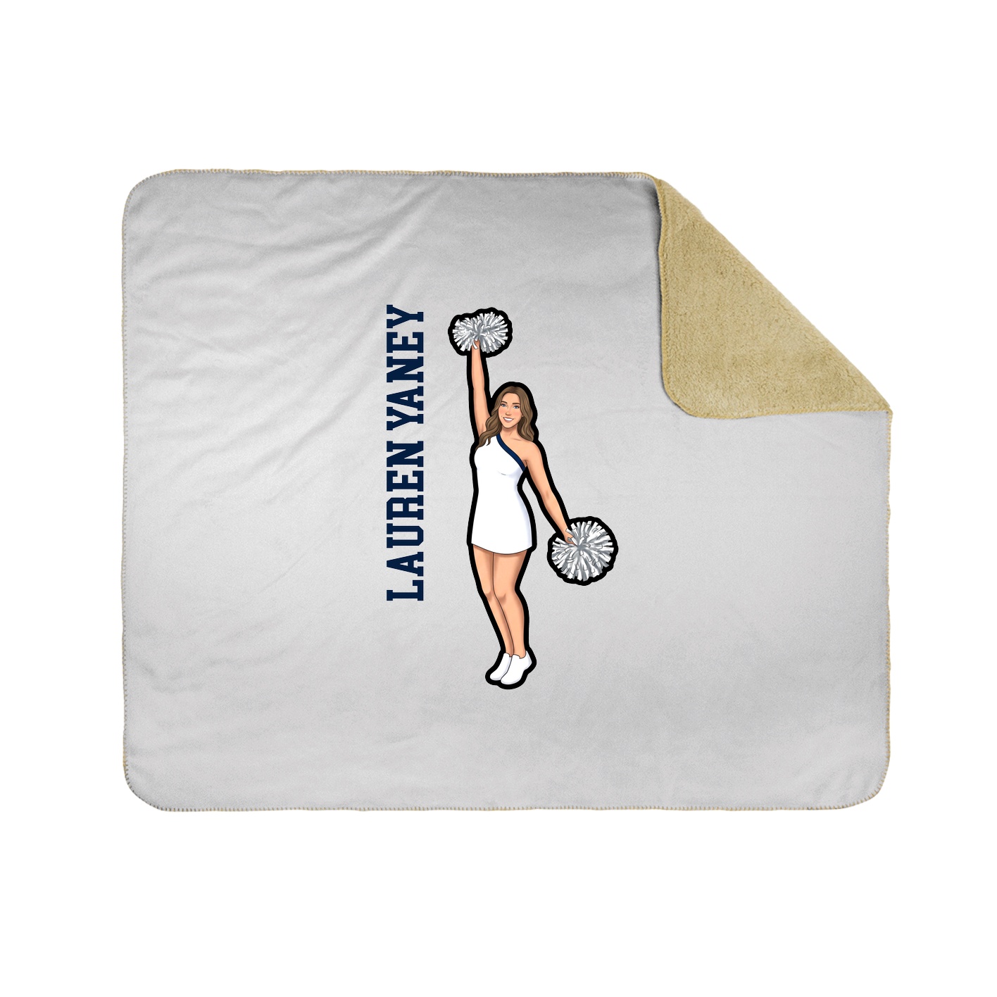 Throw Blanket — Name Vertical in White