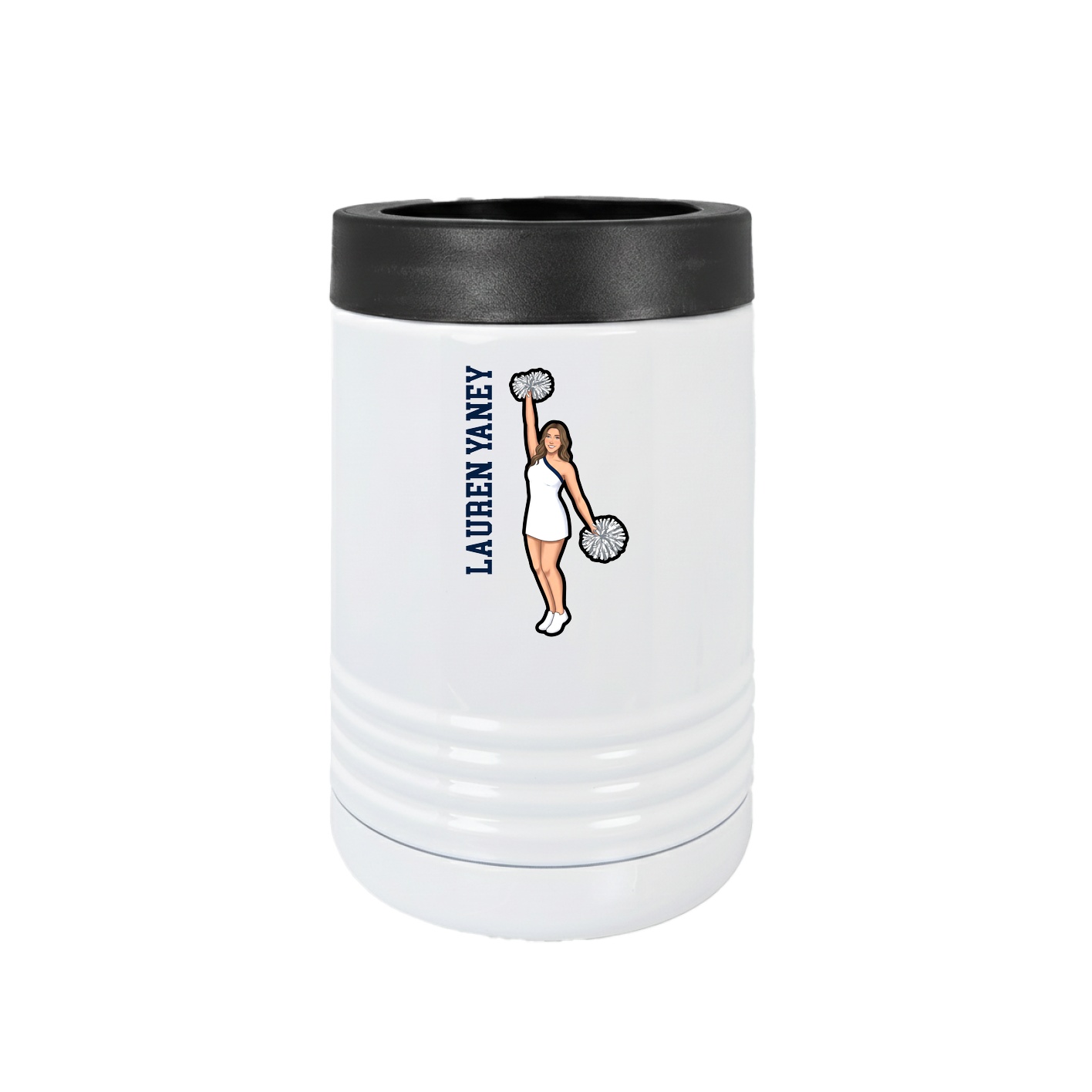Beverage Holder — Name Vertical in White