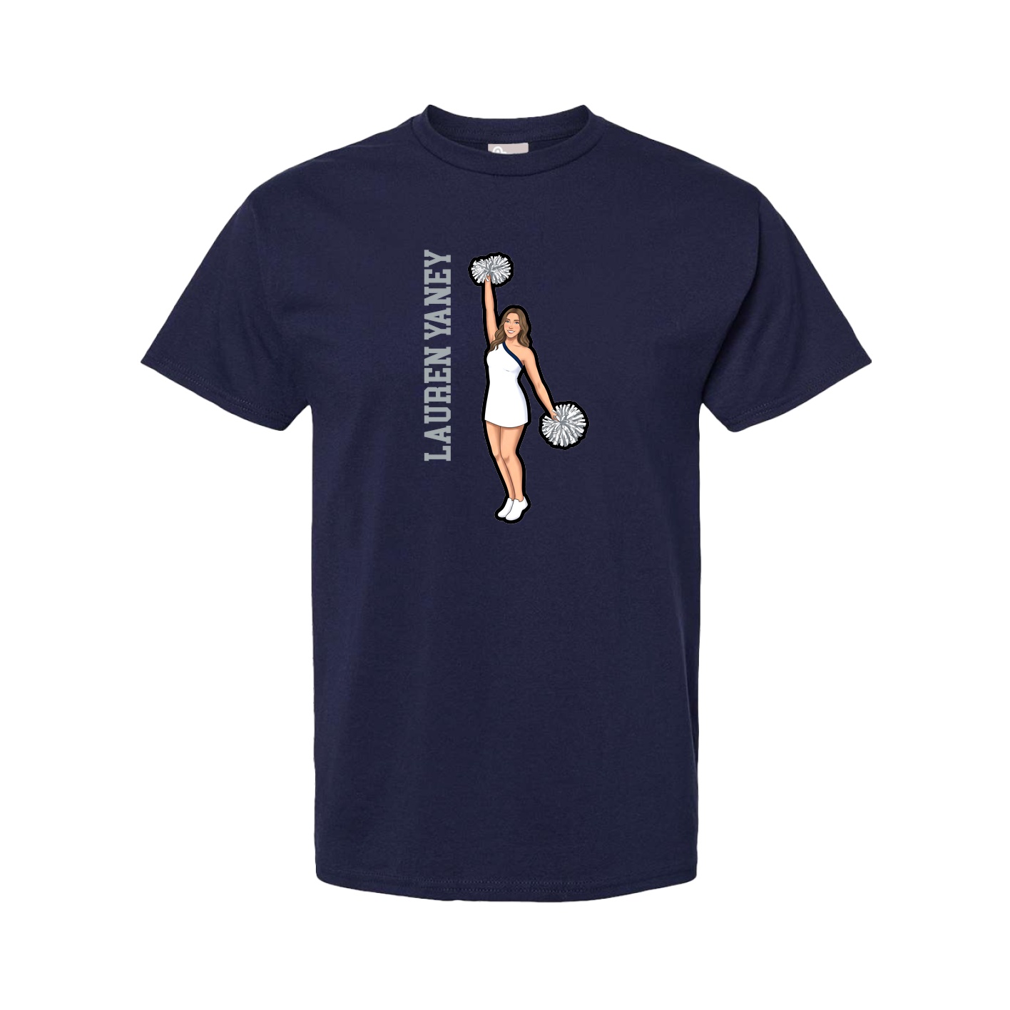 Tee — Name Vertical in Navy
