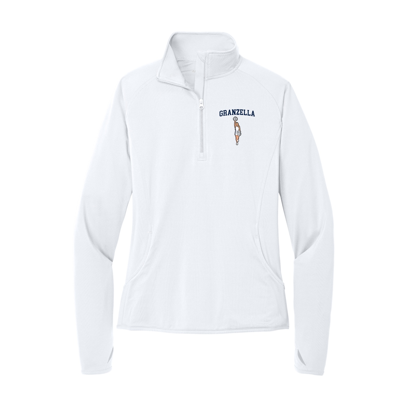 Women's Q-Zip Pullover — Shirsey in White