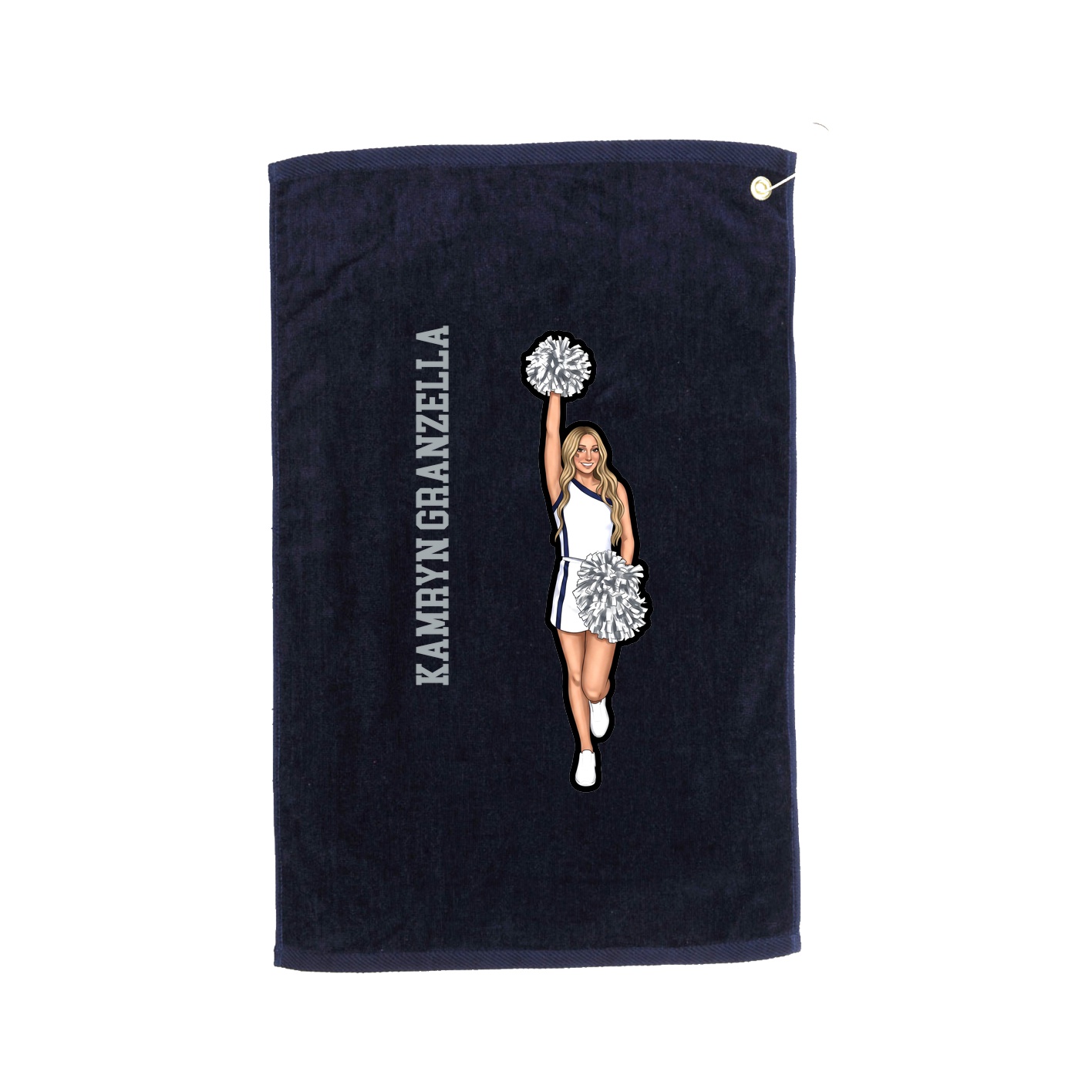 Golf Towel — Name Vertical in Navy