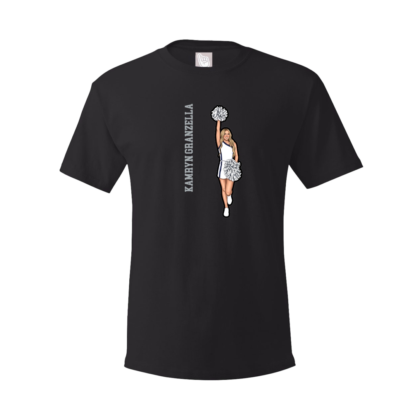 Youth Tee — Name Vertical in Black