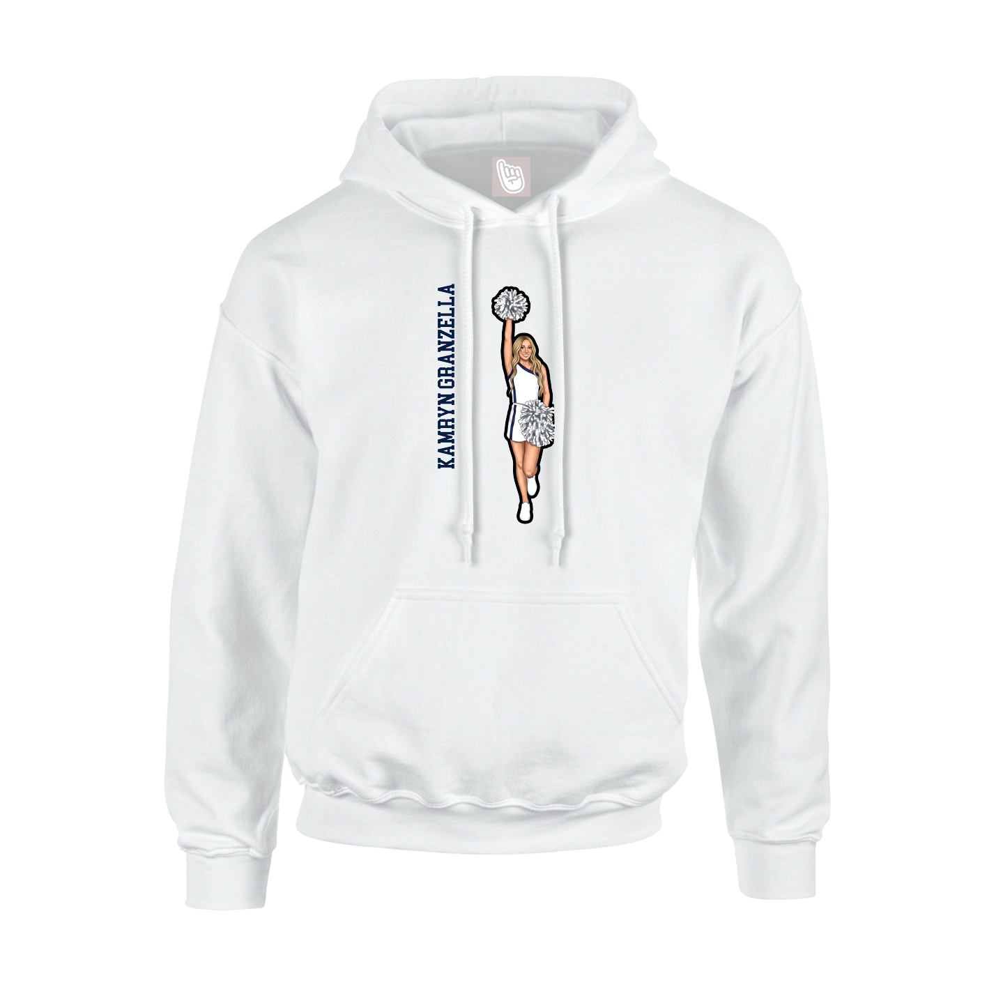 Hoodie — Name Vertical in White