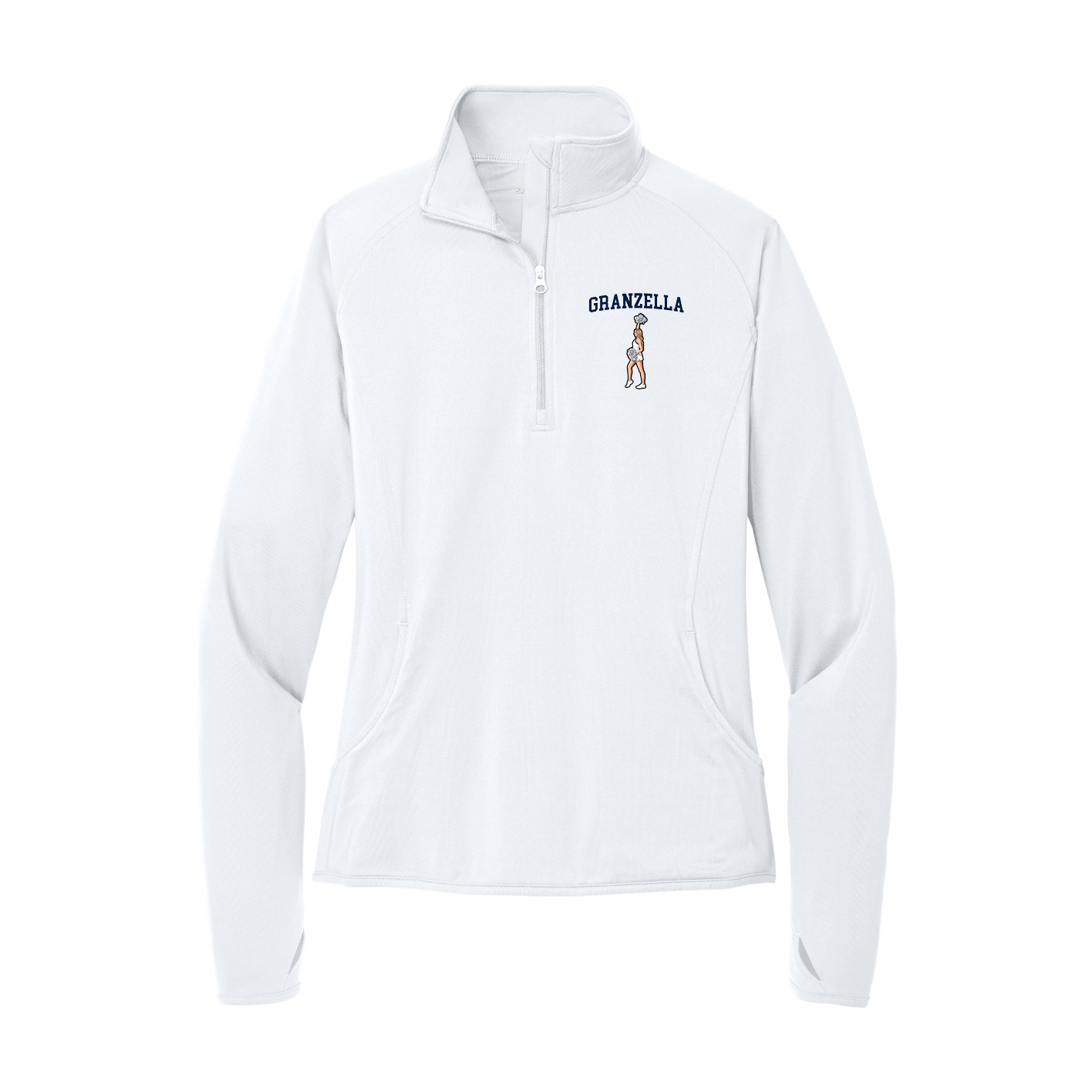Women's Q-Zip Pullover — Shirsey in White