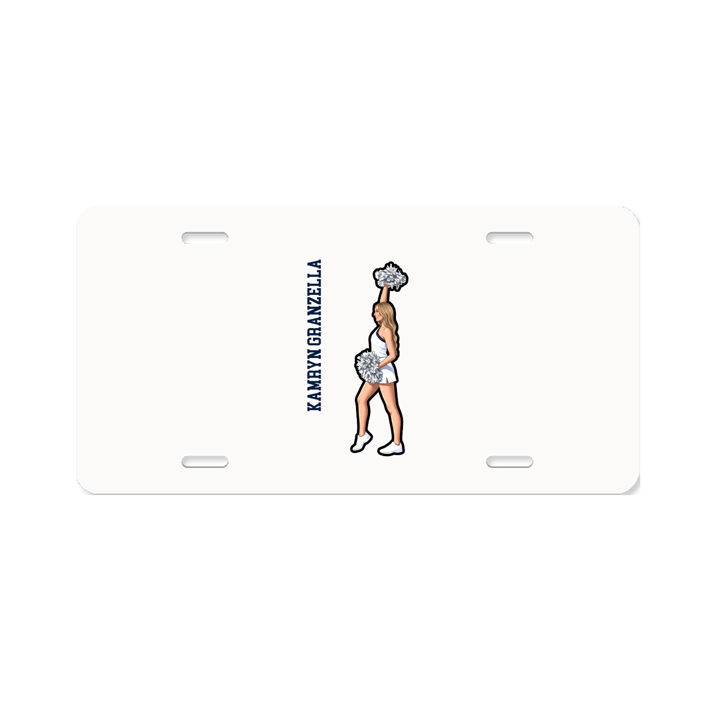 License Plate — Name Vertical in Classic